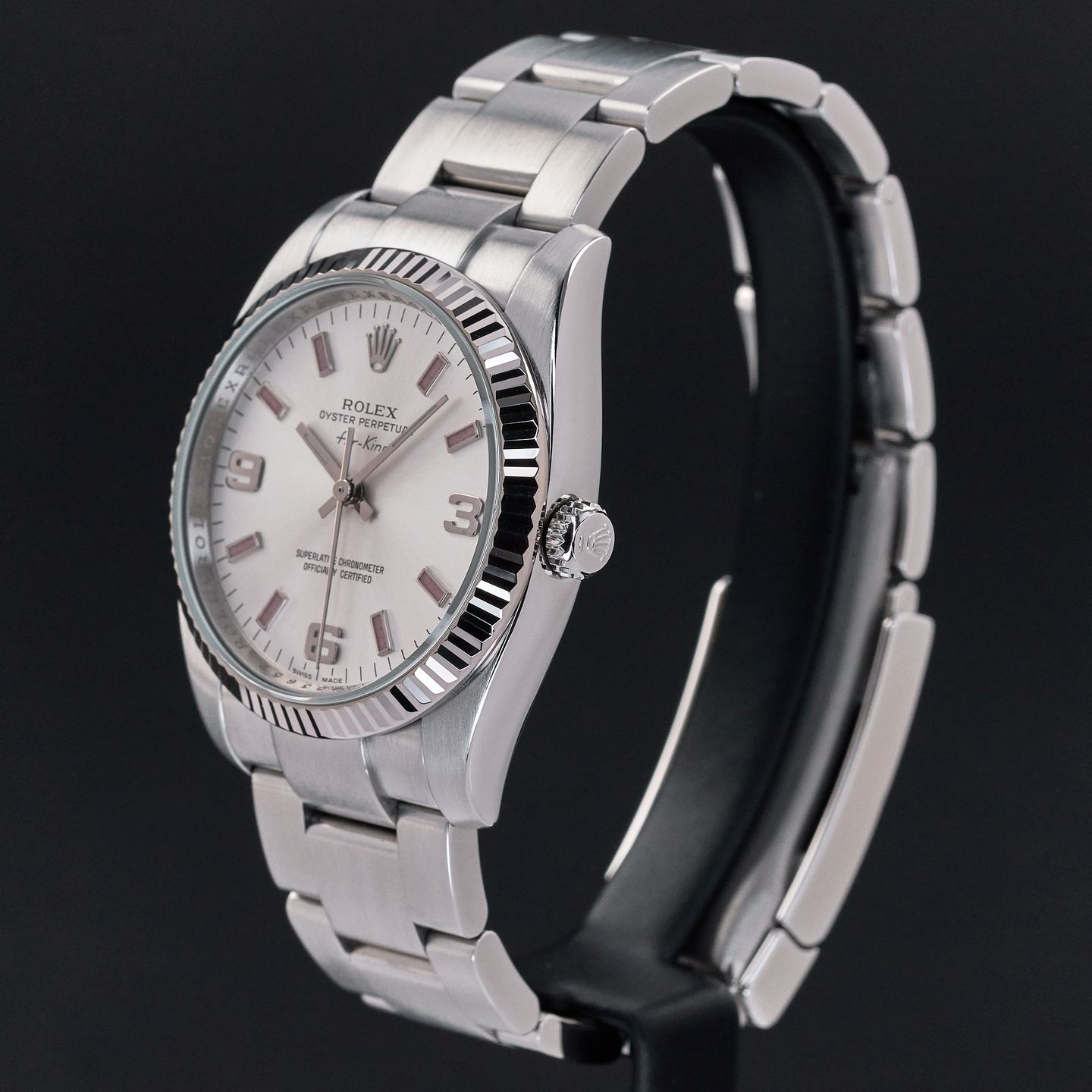 Rolex Air-King 114234 (2008) - Silver dial 34 mm Steel case (4/8)