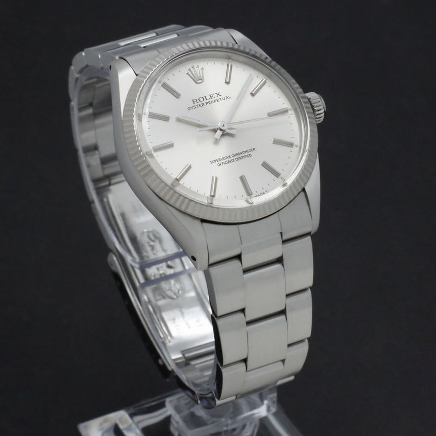 Rolex Oyster Perpetual 1005 (1997) - Zilver wijzerplaat 34mm Staal (4/7)