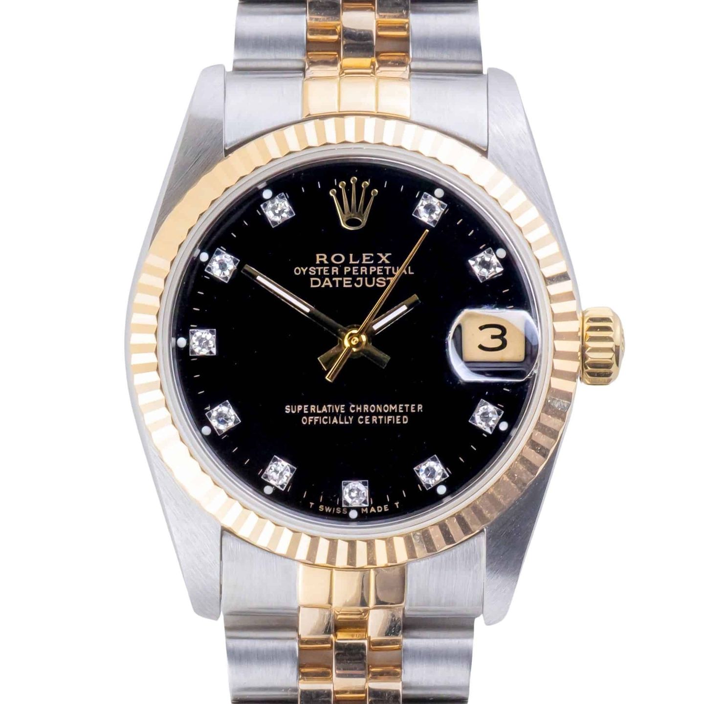 Rolex Datejust 31 68273 (1988) - Black dial 31 mm Gold/Steel case (3/8)