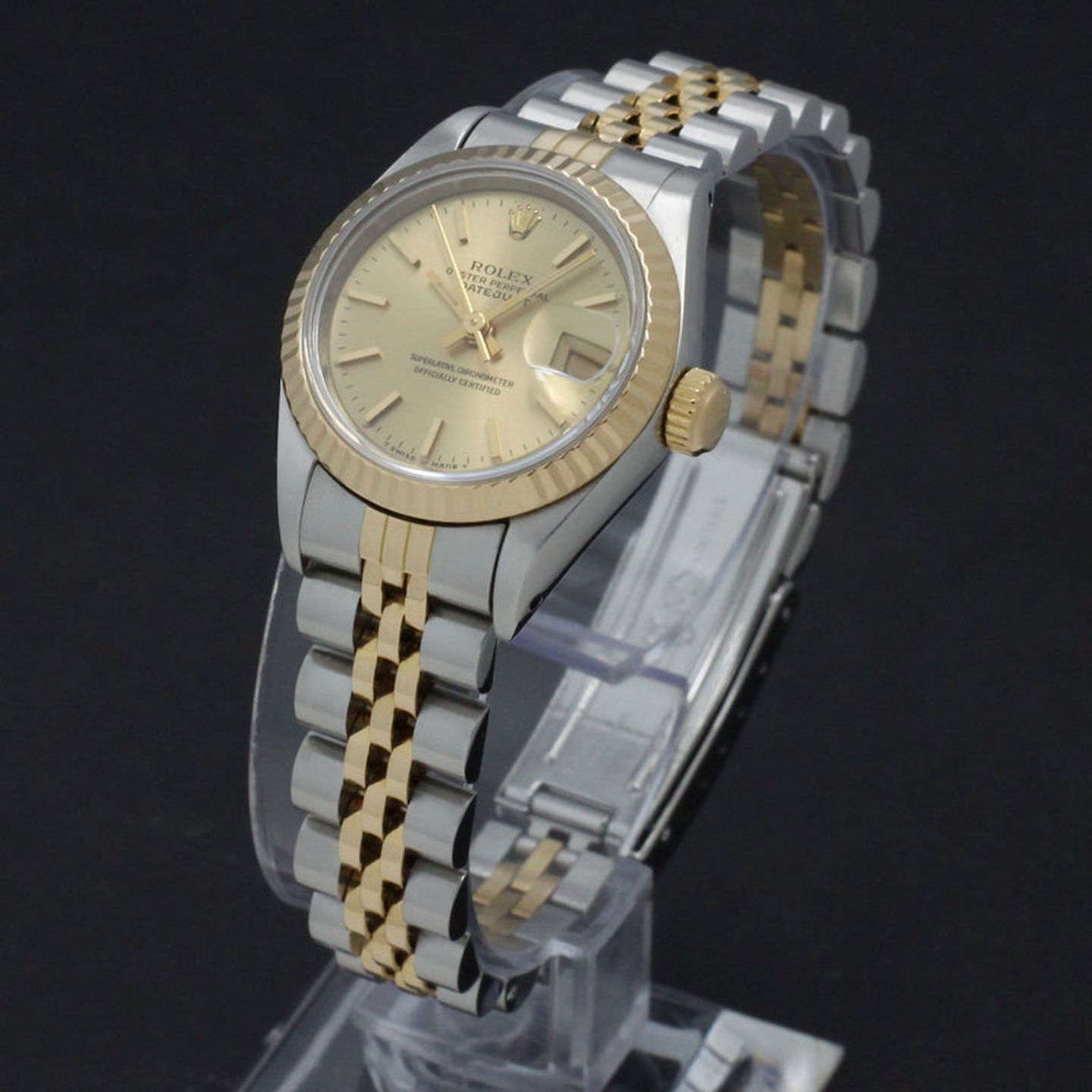 Rolex Lady-Datejust 69173 (1993) - Gold dial 26 mm Gold/Steel case (2/7)