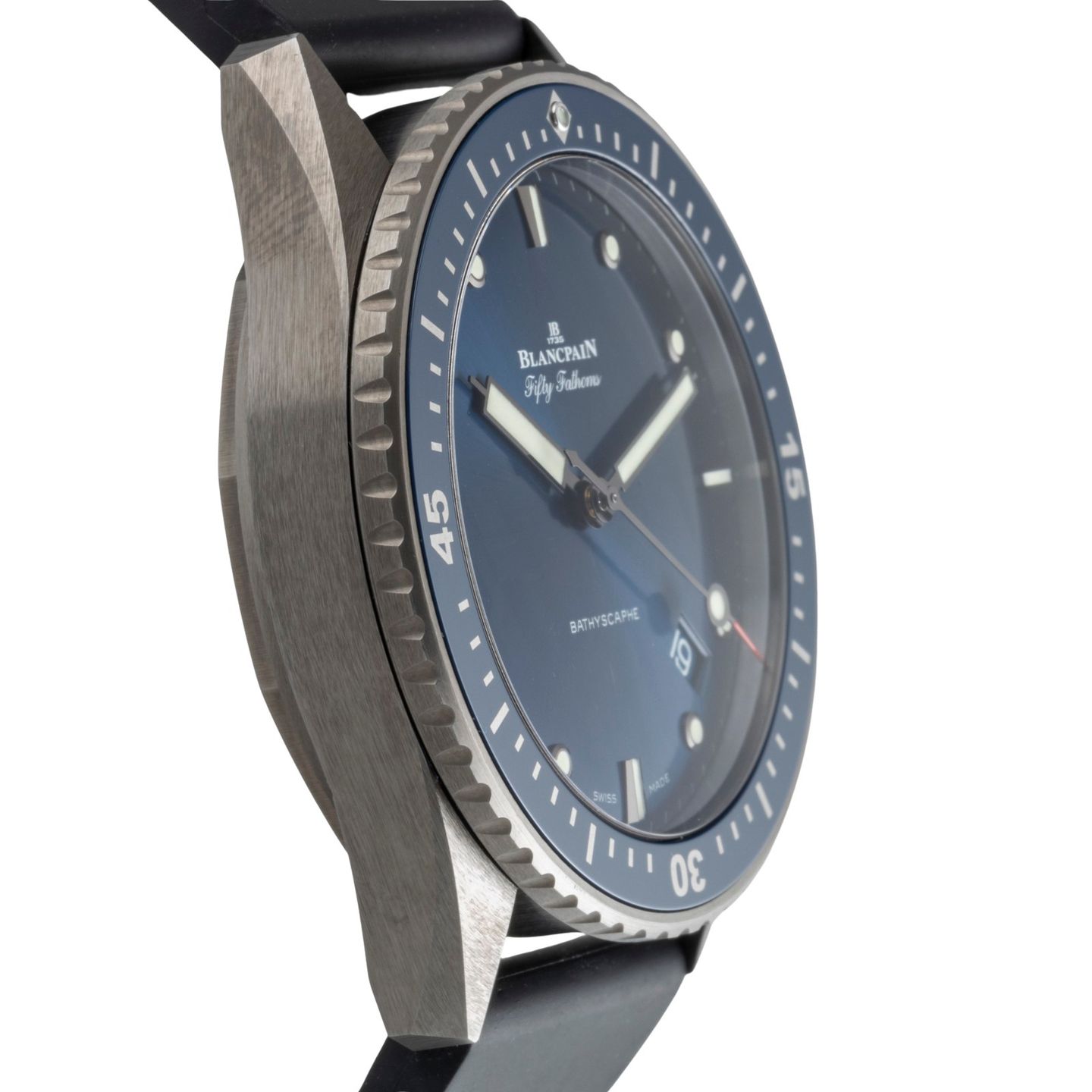 Blancpain Fifty Fathoms Bathyscaphe 5000-0240-NAOA (Onbekend (willekeurig serienummer)) - Blauw wijzerplaat 44mm Keramiek (7/8)