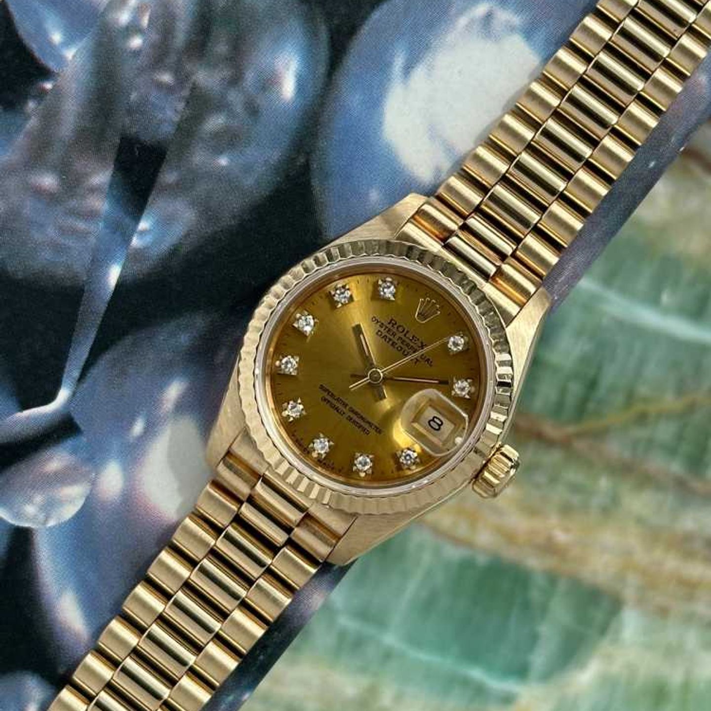 Rolex Lady-Datejust 69178G (1991) - Gold dial 26 mm Yellow Gold case (4/8)