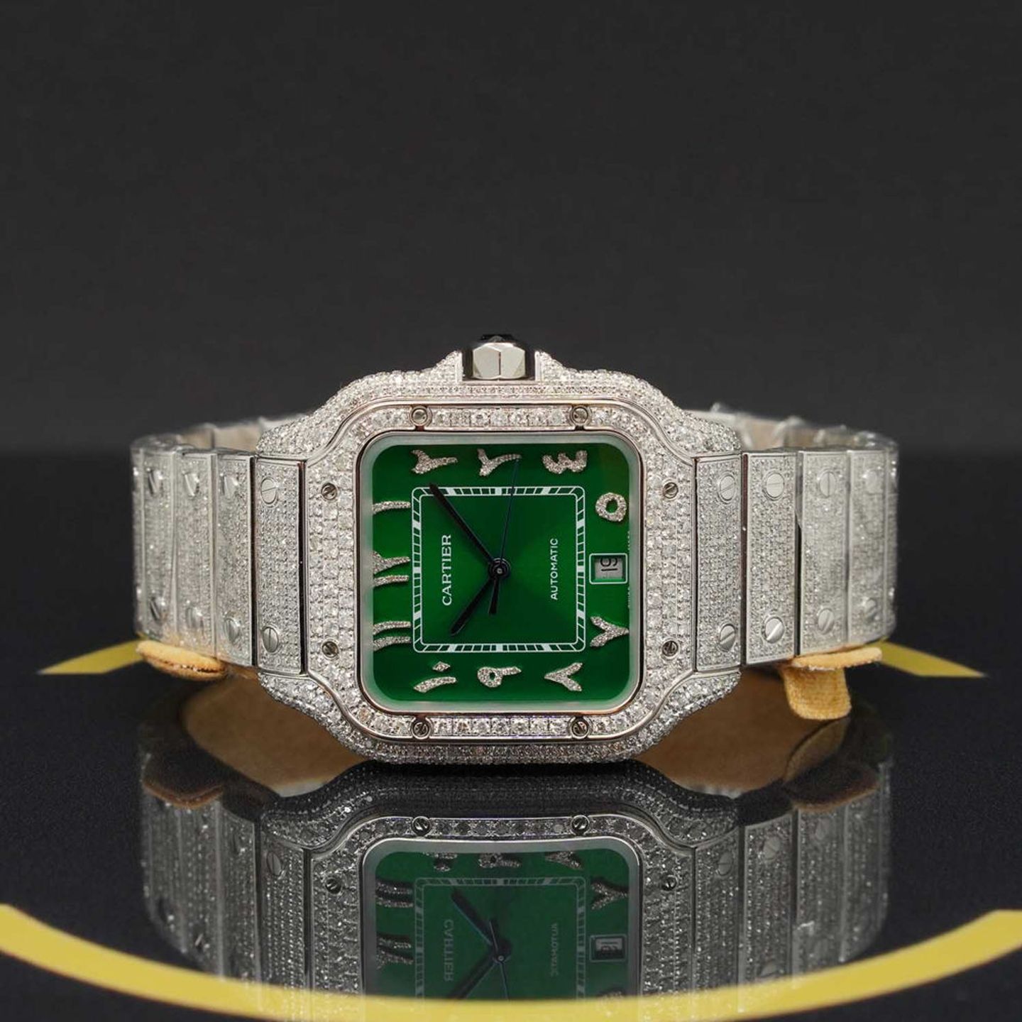 Cartier Santos WSSA0018 (2024) - Groen wijzerplaat 40mm Staal (4/7)