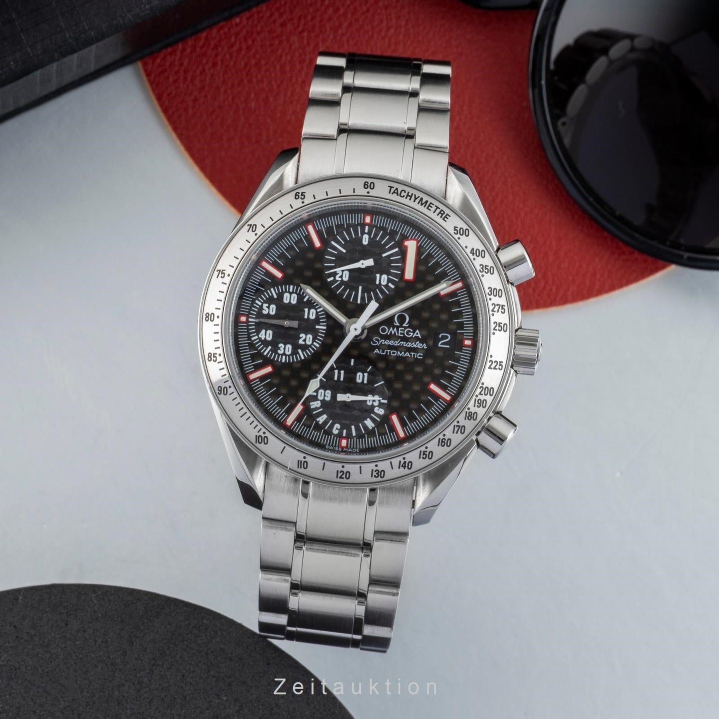 Omega Speedmaster Date 3519.50.00 (2001) - Zwart wijzerplaat 39mm Staal (3/8)