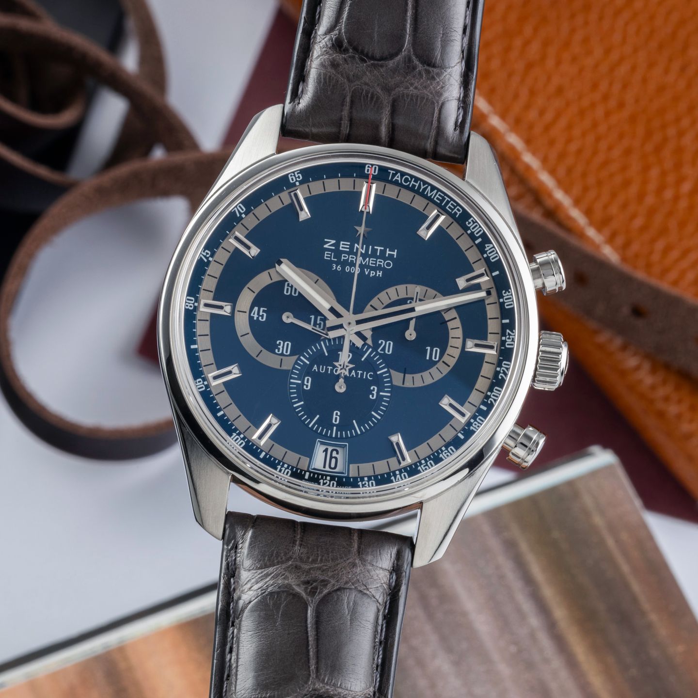 Zenith El Primero 36'000 VpH 03.2041.400/51.C496 (2012) - Blauw wijzerplaat 42mm Staal (3/8)