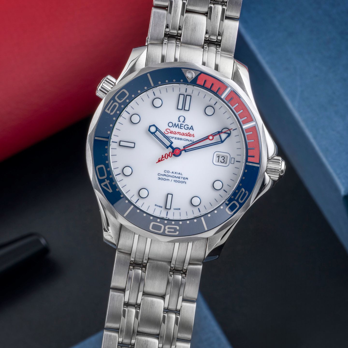 Omega Seamaster Diver 300 M 212.32.41.20.04.001 (Onbekend (willekeurig serienummer)) - Wit wijzerplaat 41mm Staal (3/8)