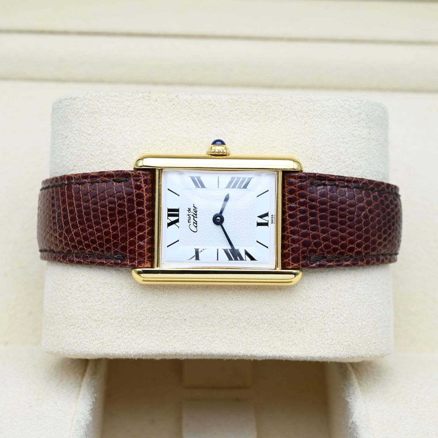 Cartier Tank Vermeil 590005 (Unknown (random serial)) - White dial 23 mm Silver case (4/7)
