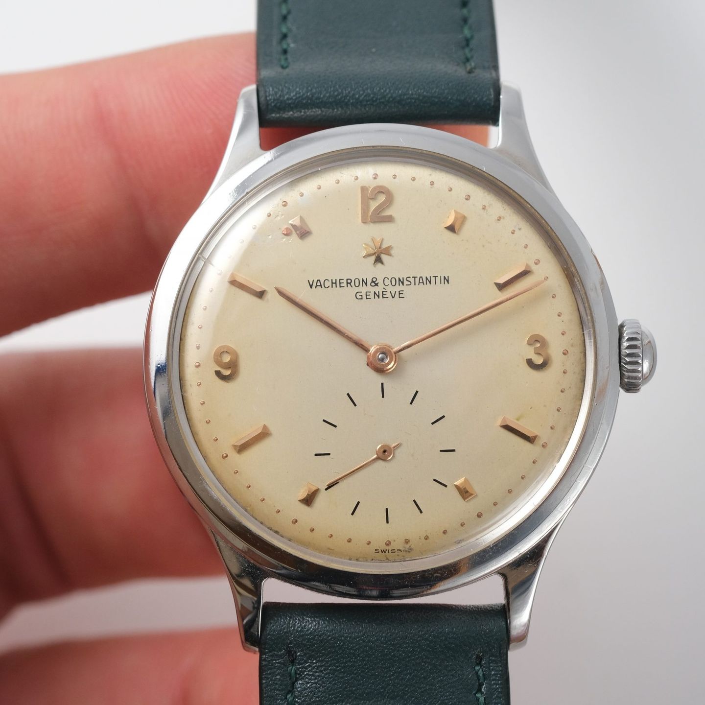 Vacheron Constantin Vintage 4301 (1950) - Zilver wijzerplaat 35mm Staal (5/8)