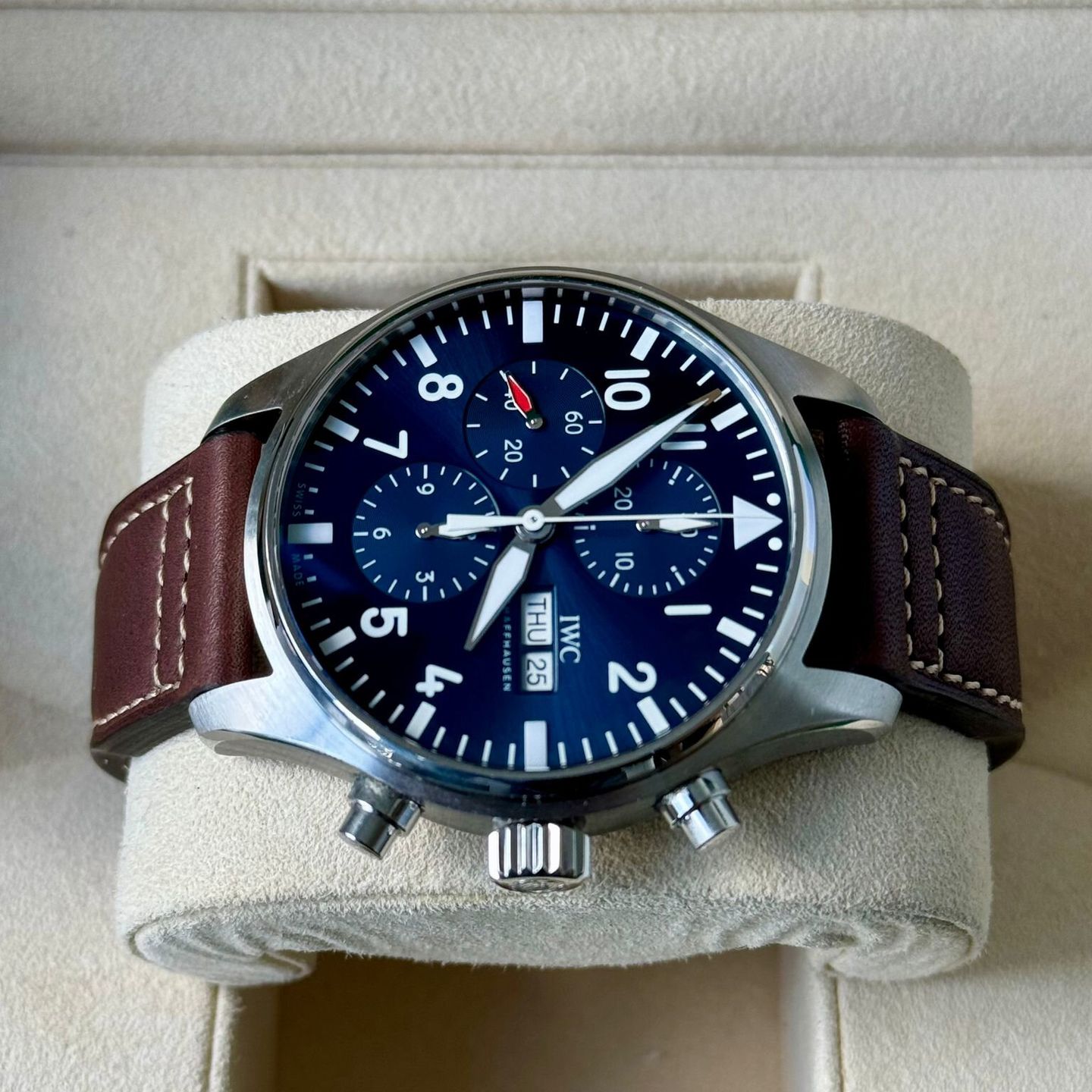 IWC Pilot Chronograph IW377714 (2021) - Blauw wijzerplaat 43mm Staal (4/7)