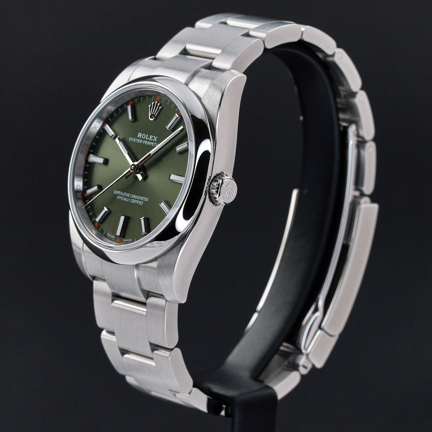 Rolex Oyster Perpetual 34 114200 (2018) - Groen wijzerplaat 34mm Staal (4/8)