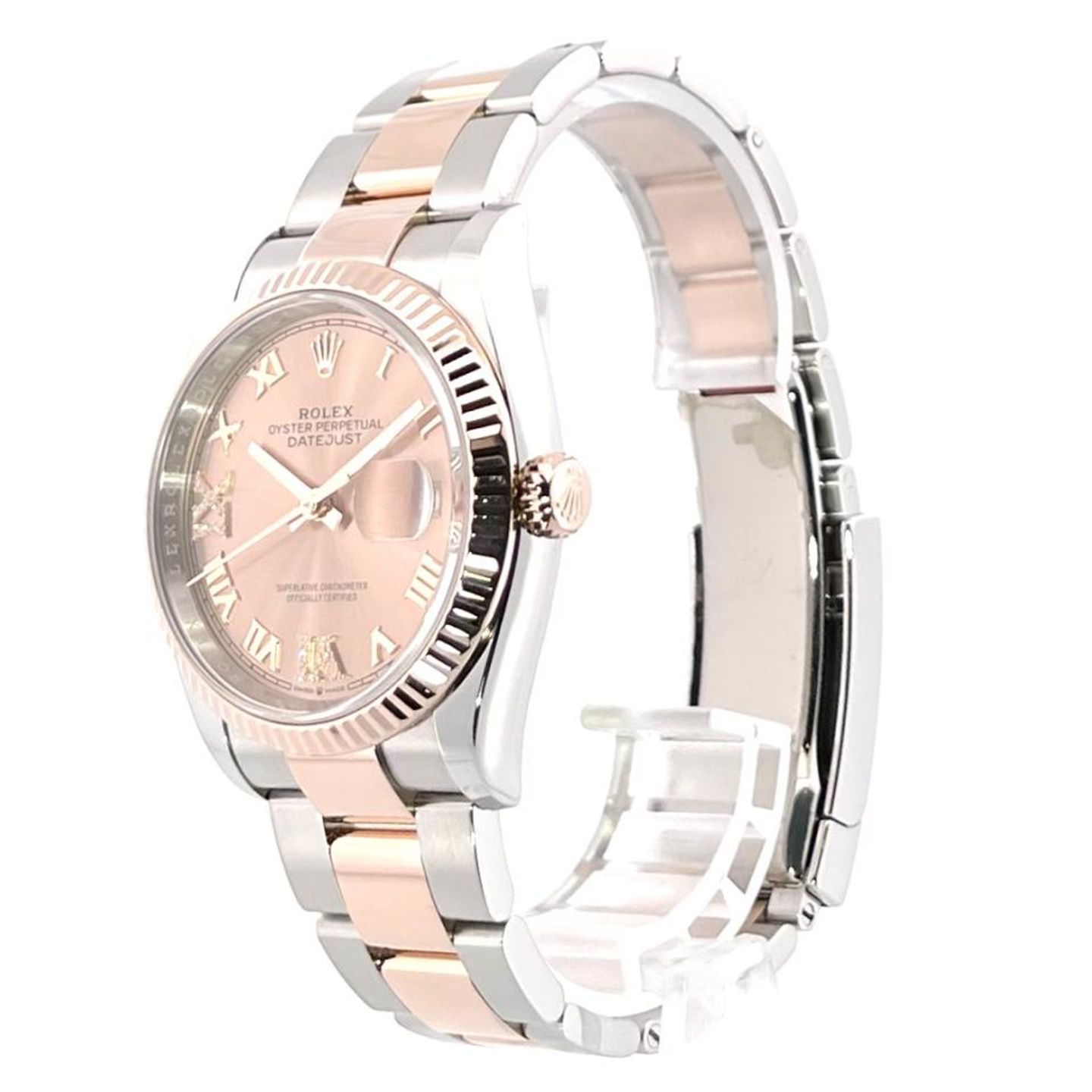 Rolex Datejust 36 126231 (2022) - Pink dial 36 mm Gold/Steel case (3/8)