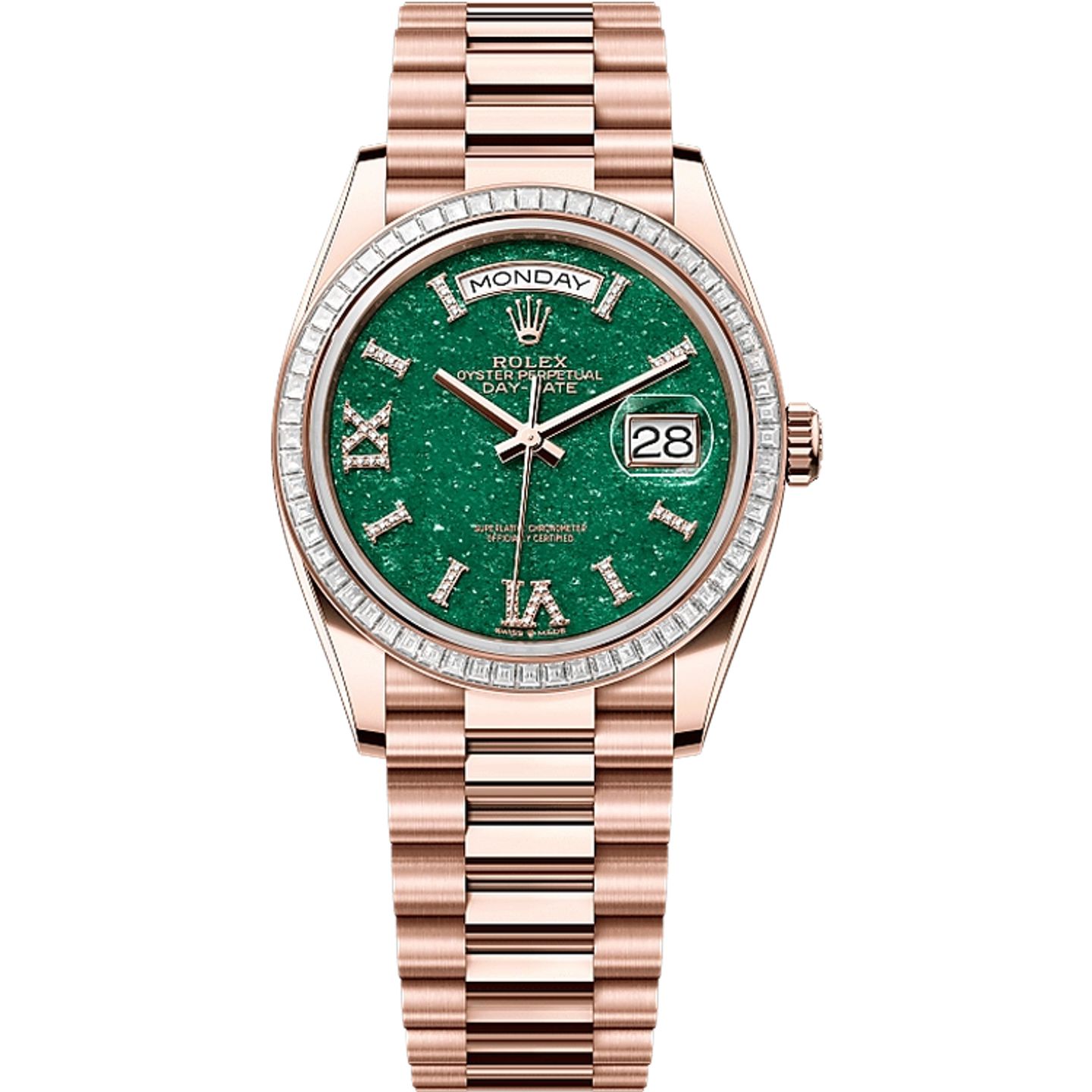 Rolex Day-Date 36 128395TBR (2025) - Groen wijzerplaat 36mm Roségoud (1/1)