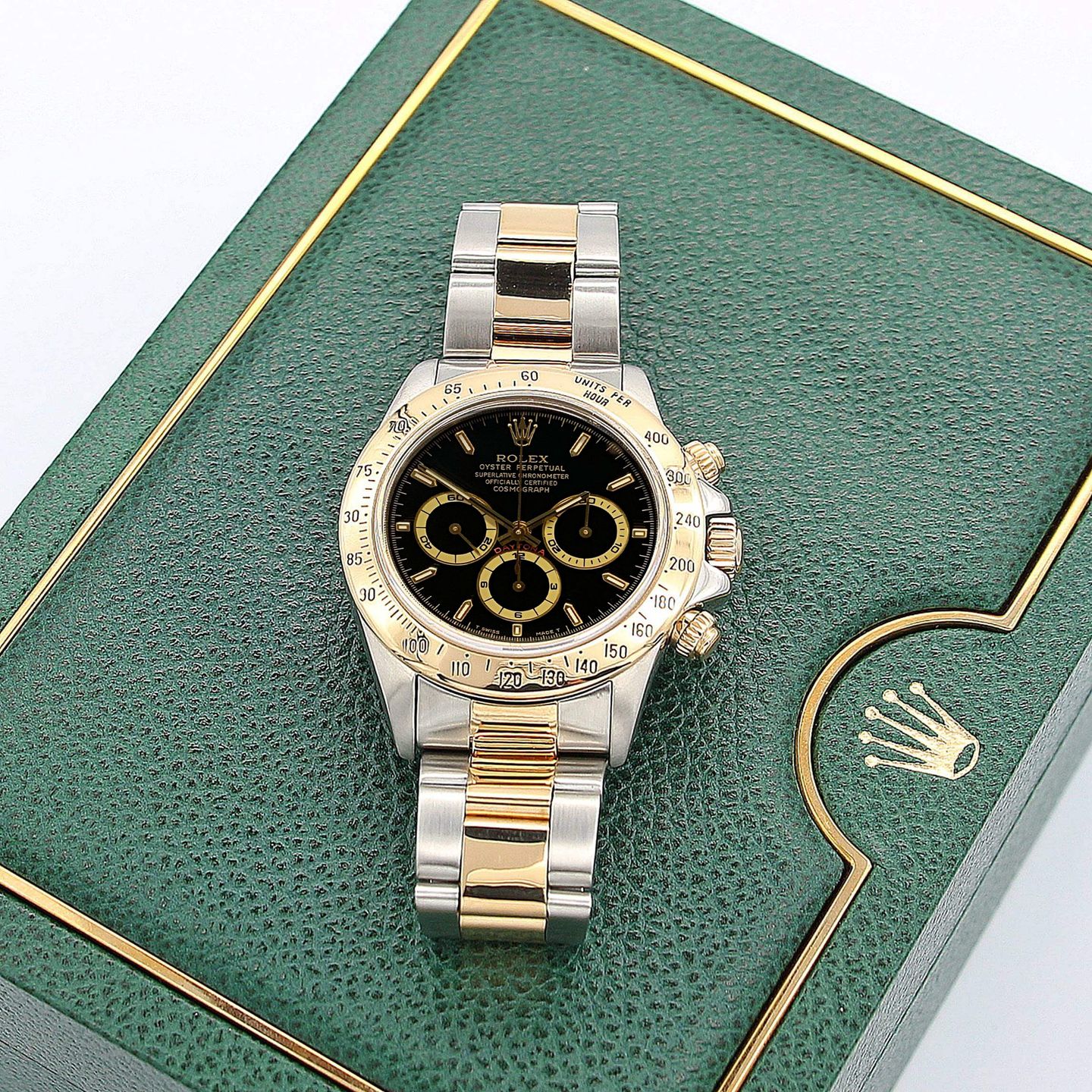 Rolex Daytona 16523 (Unknown (random serial)) - Black dial 40 mm Gold/Steel case (5/7)