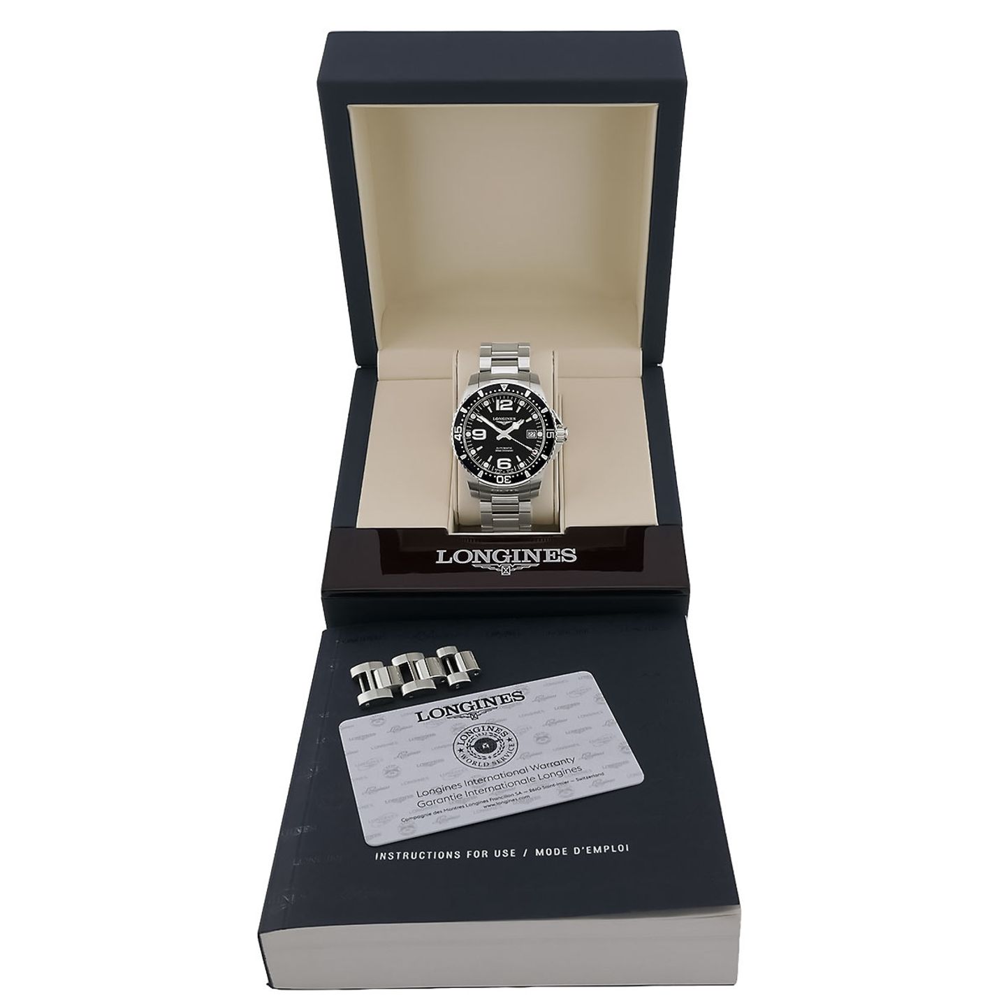 Longines HydroConquest L3.741.4.56.6 (2020) - Black dial 39 mm Steel case (8/8)