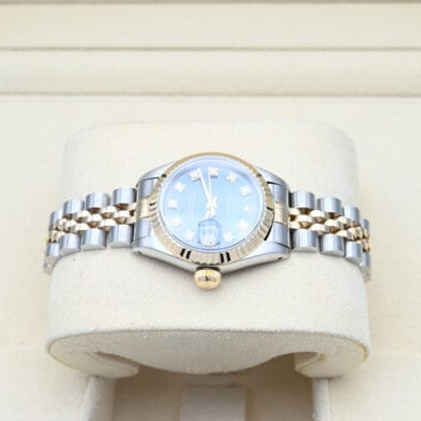 Rolex Lady-Datejust 69173 (1988) - Blue dial 26 mm Gold/Steel case (4/7)