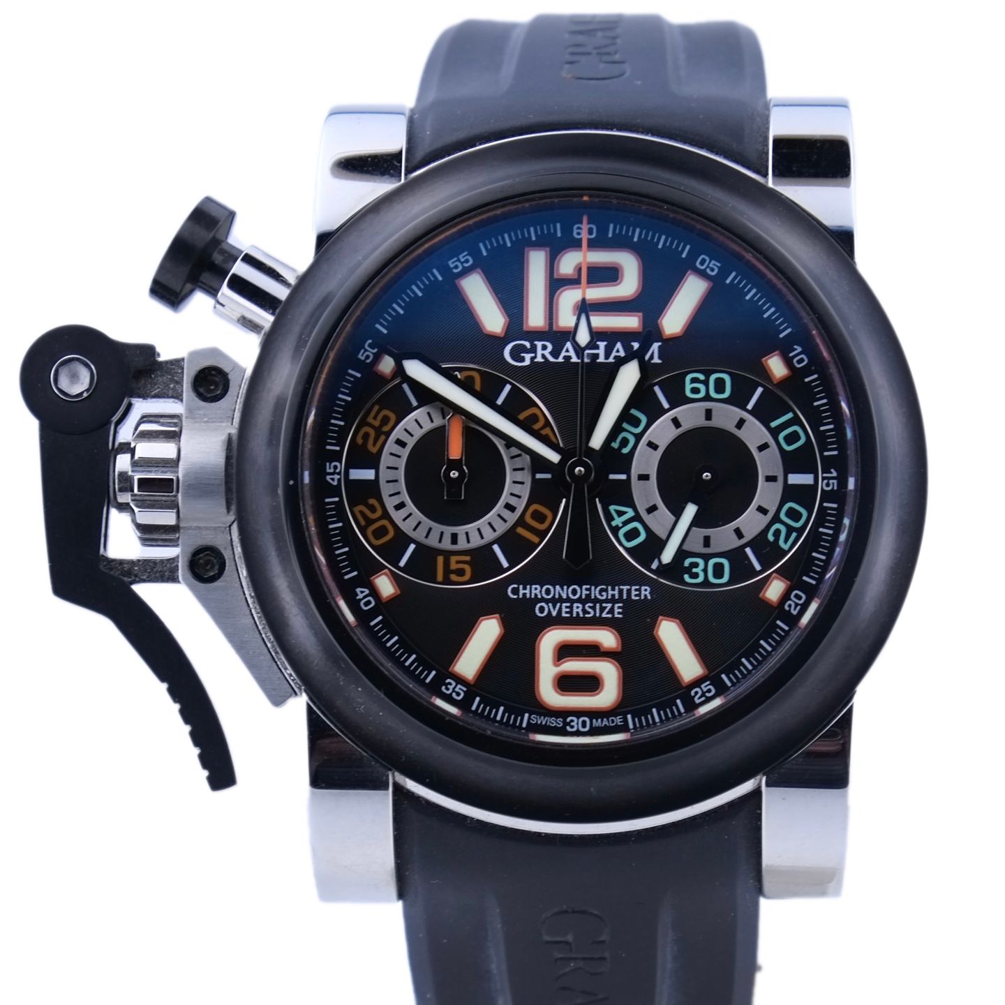 Graham Chronofighter Oversize 20VAV (2016) - Black dial 47 mm Steel case (1/1)