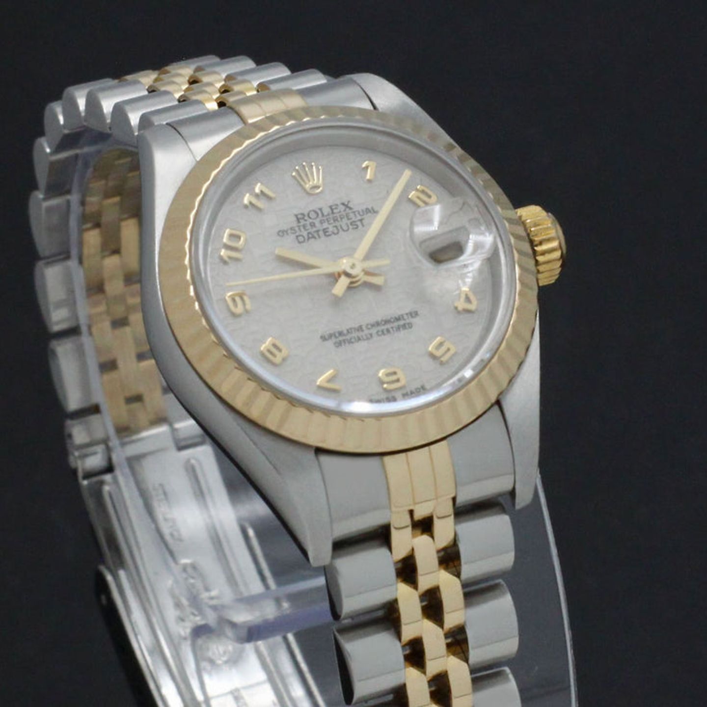 Rolex Lady-Datejust 79173 (2004) - Champagne wijzerplaat 26mm Goud/Staal (7/7)