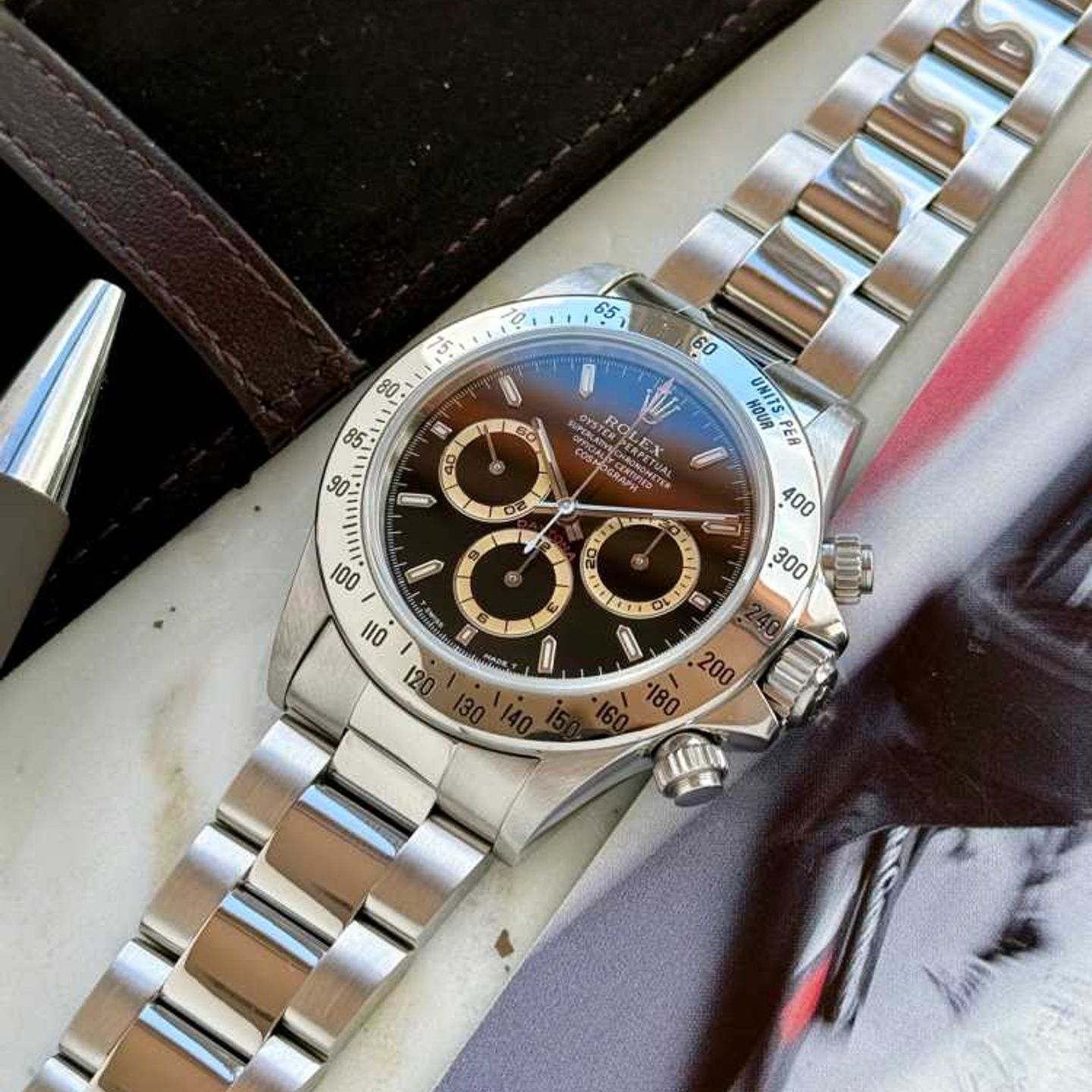 Rolex Daytona 16520 (1996) - Zwart wijzerplaat 40mm Staal (7/8)