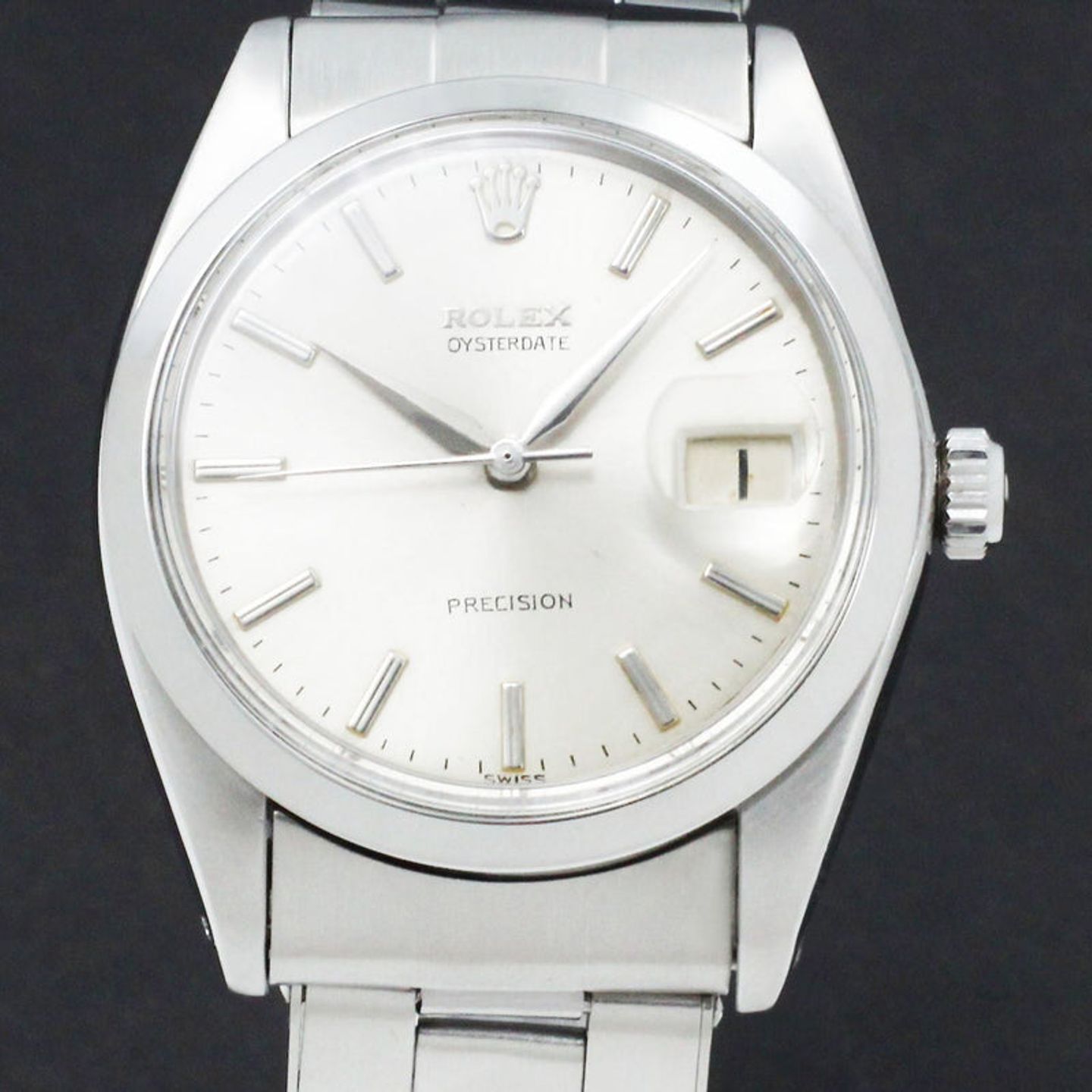 Rolex Oyster Precision 6694 (1964) - Zilver wijzerplaat 34mm Staal (2/14)