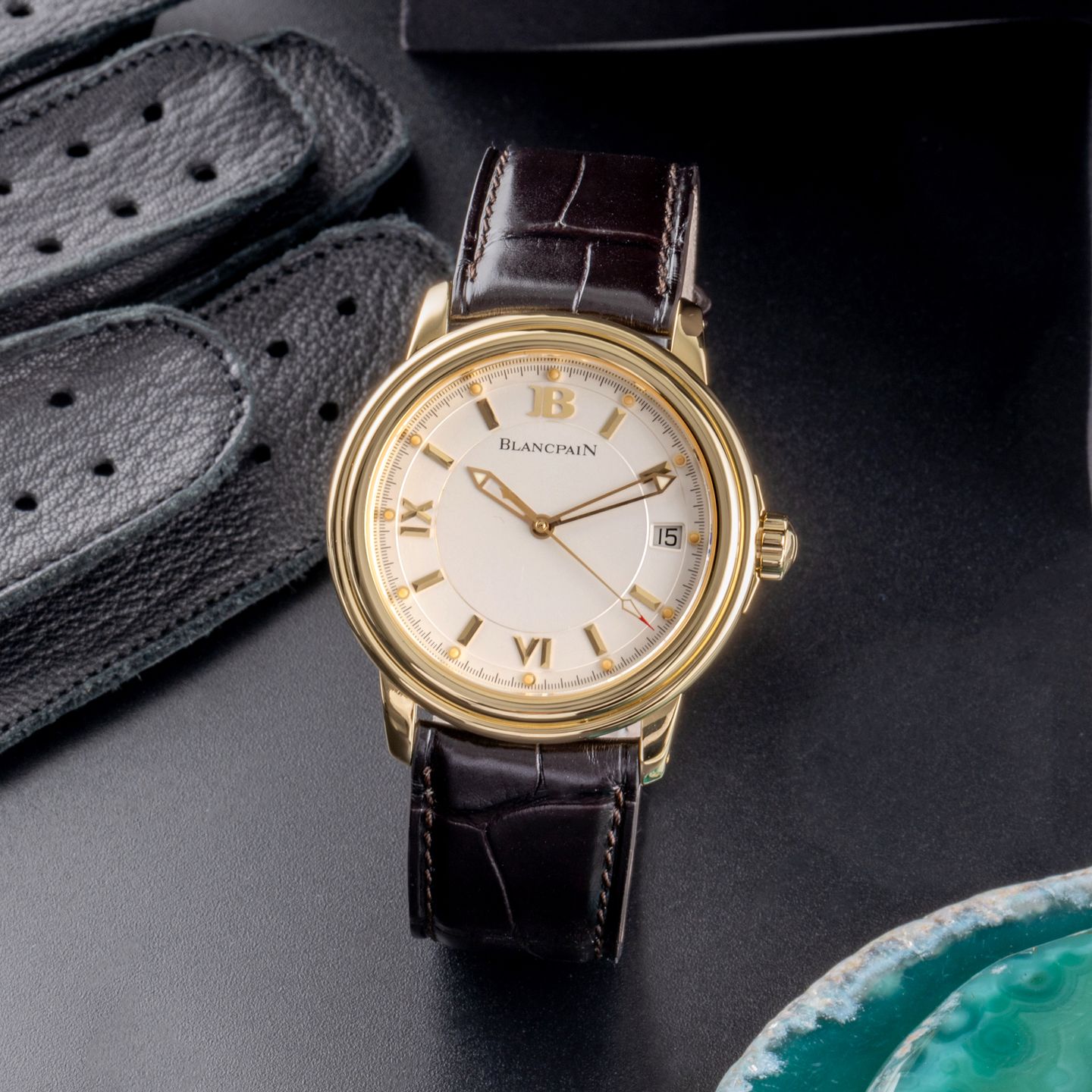 Blancpain Léman Ultra Slim 2100-1418-53 (2000) - White dial 38 mm Yellow Gold case (1/8)