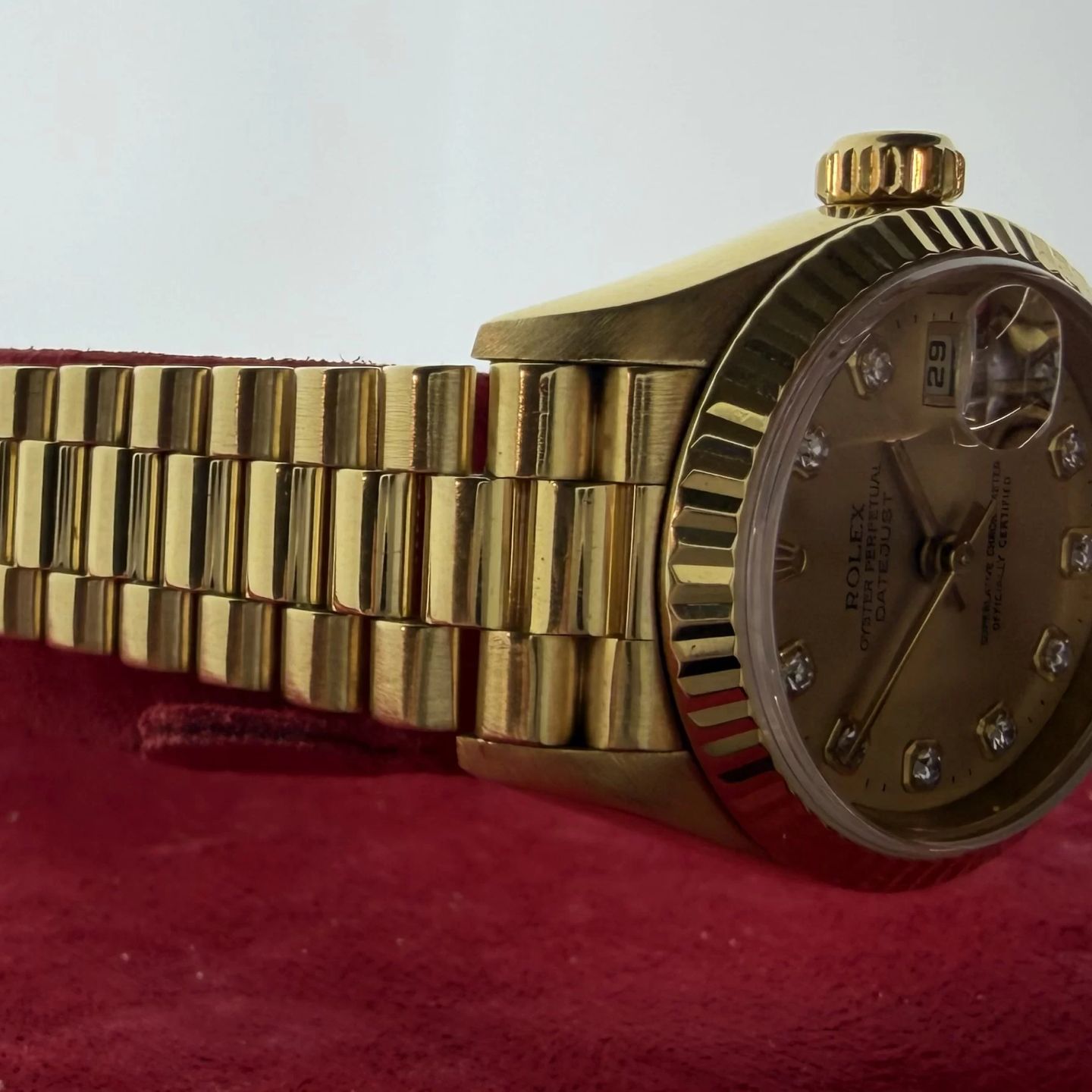 Rolex Lady-Datejust 79178 (2001) - Champagne dial 26 mm Yellow Gold case (8/8)