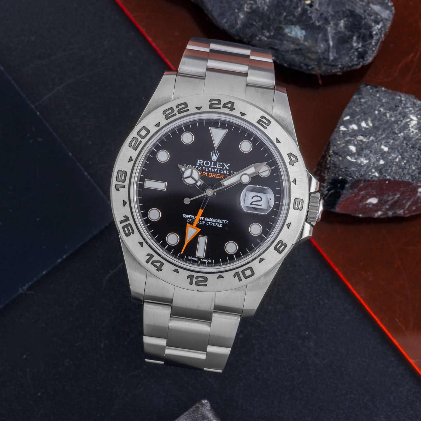 Rolex Explorer II 216570 (Unknown (random serial)) - Black dial 42 mm Steel case (1/8)