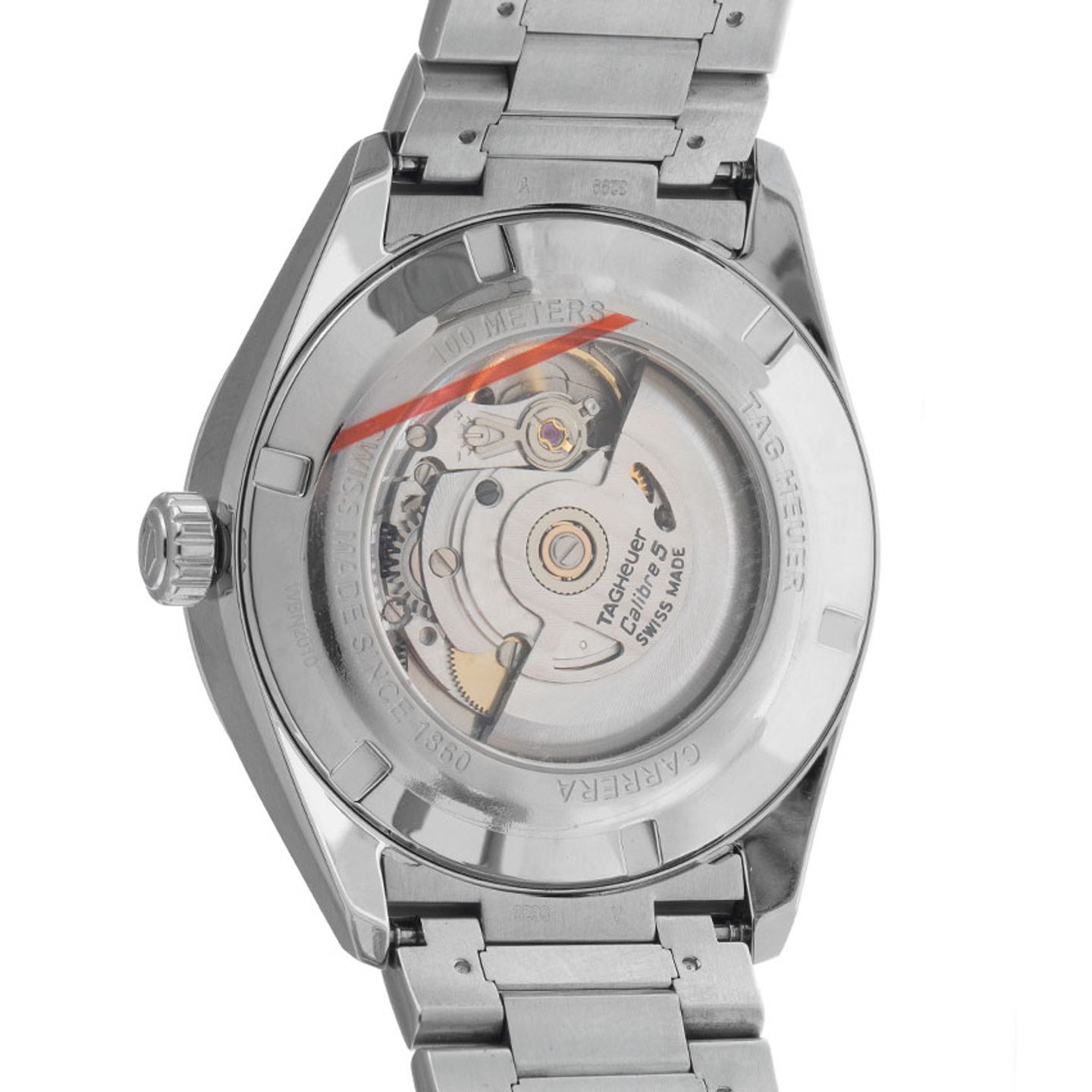 TAG Heuer Carrera Calibre 5 WBN2010.BA0640 (2023) - Zwart wijzerplaat 41mm Staal (6/7)