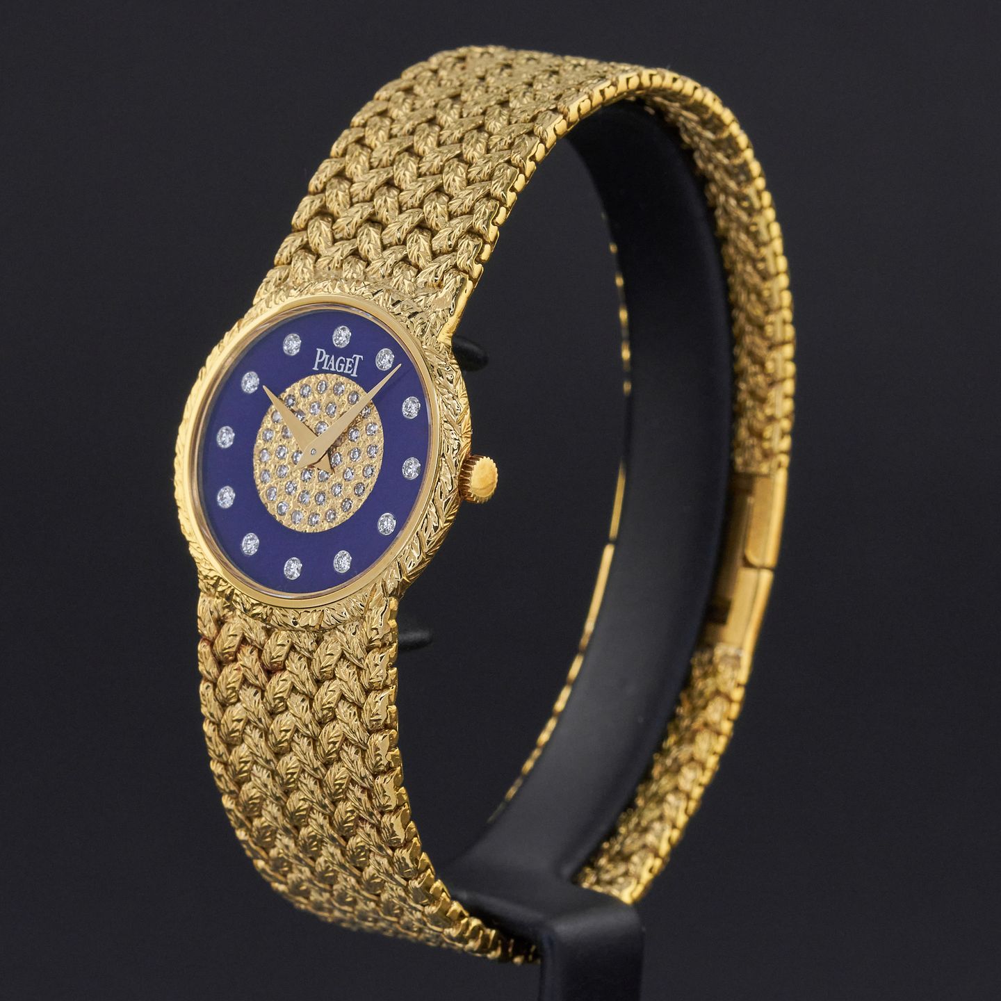 Piaget Vintage 924D2 (Unknown (random serial)) - Blue dial 24 mm White Gold case (4/8)