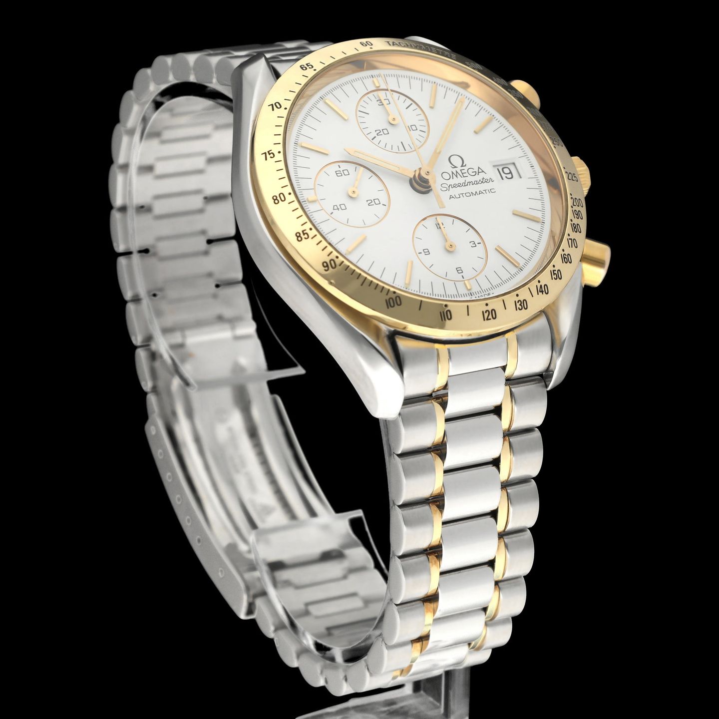 Omega Speedmaster Date 3311.20.00 (1997) - Wit wijzerplaat 39mm Goud/Staal (6/8)