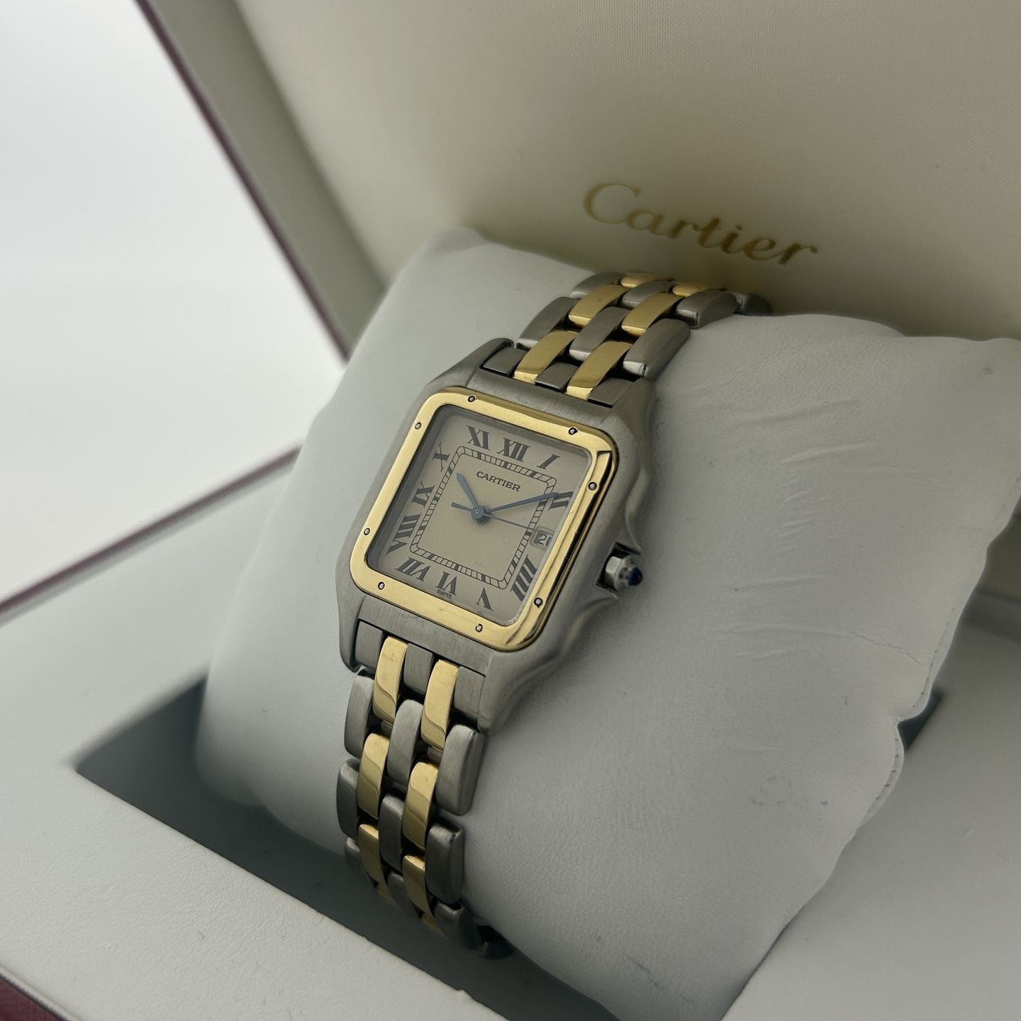 Cartier Panthère 83957 (Unknown (random serial)) - Champagne dial 29 mm Gold/Steel case (7/8)