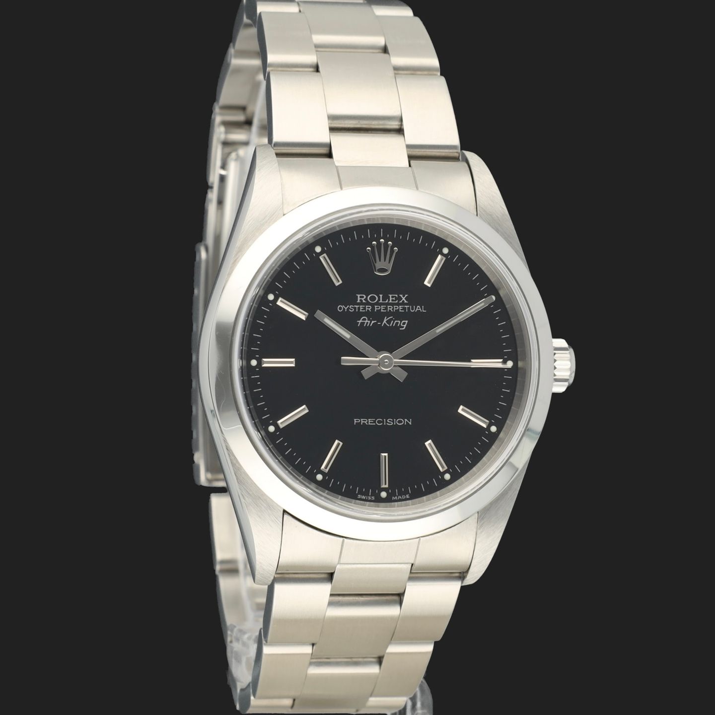 Rolex Air-King 14000 (2000) - Zwart wijzerplaat 34mm Staal (4/8)