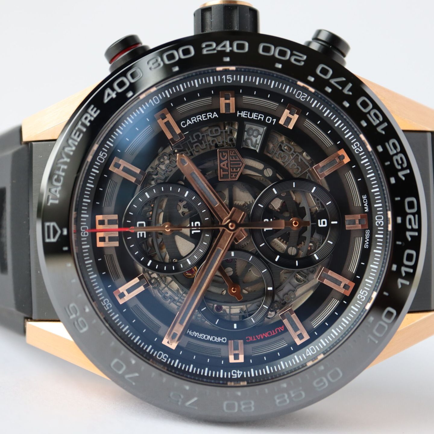 TAG Heuer Carrera Calibre HEUER 01 CAR2A5A.FT6044 (2023) - Transparent dial 45 mm Titanium case (2/8)