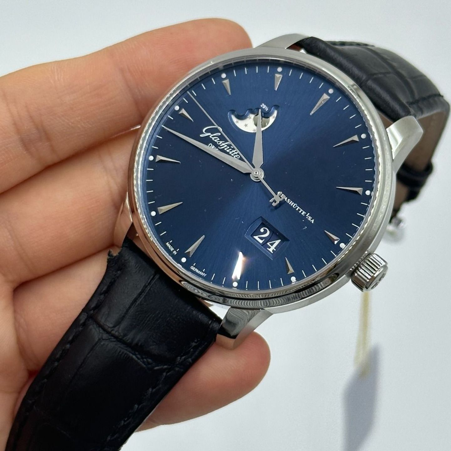 Glashütte Original Senator Excellence 1-36-04-04-02-30 (2024) - Blauw wijzerplaat 42mm Staal (7/8)