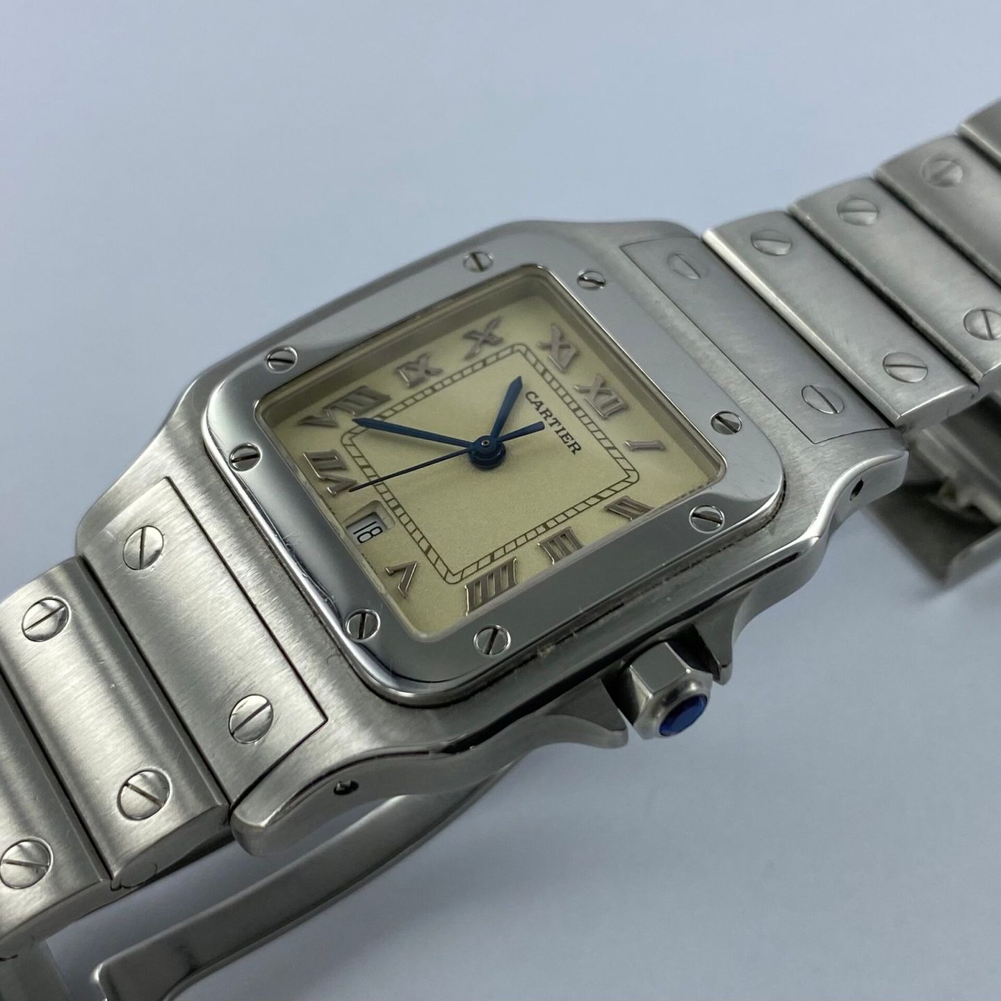 Cartier Santos Galbée 1564 (Onbekend (willekeurig serienummer)) - Beige wijzerplaat 29mm Staal (4/6)