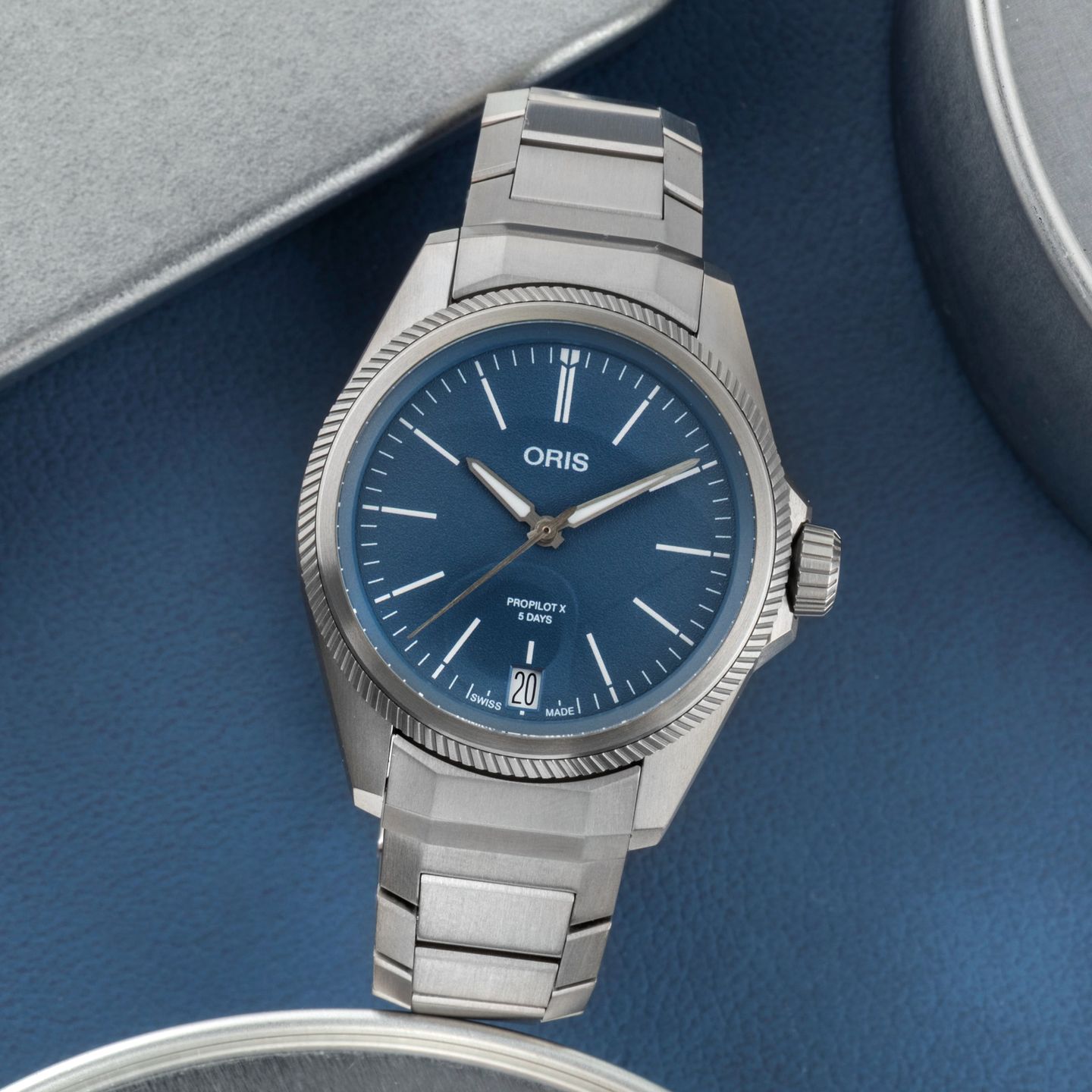 Oris Big Crown ProPilot 01 400 7778 7155-07 7 20 01TLC (Unknown (random serial)) - Blue dial 39 mm Titanium case (1/8)