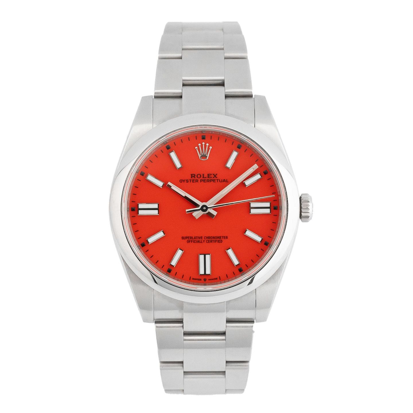 Rolex Oyster Perpetual 41 124300 (2020) - Rood wijzerplaat 41mm Staal (1/5)