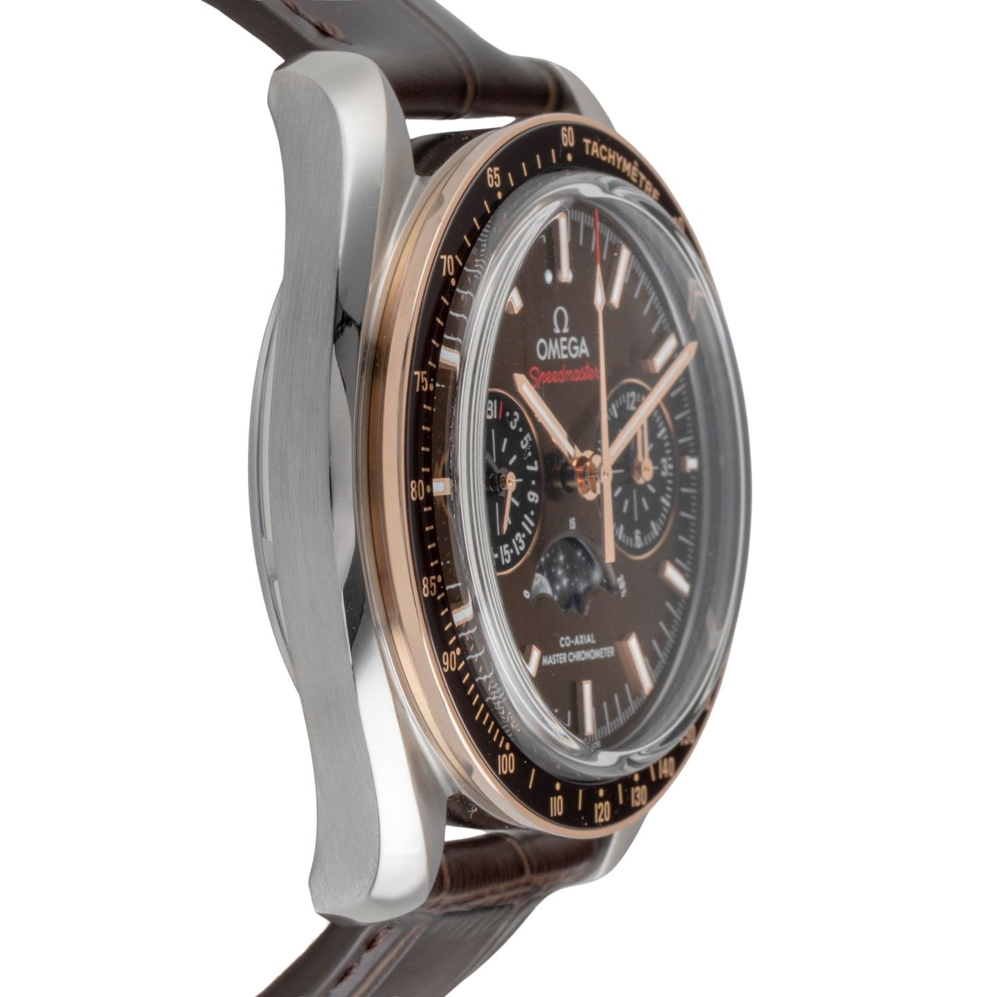 Omega Speedmaster Moonphase 304.23.44.52.13.001 (Onbekend (willekeurig serienummer)) - Bruin wijzerplaat 44mm Staal (7/8)