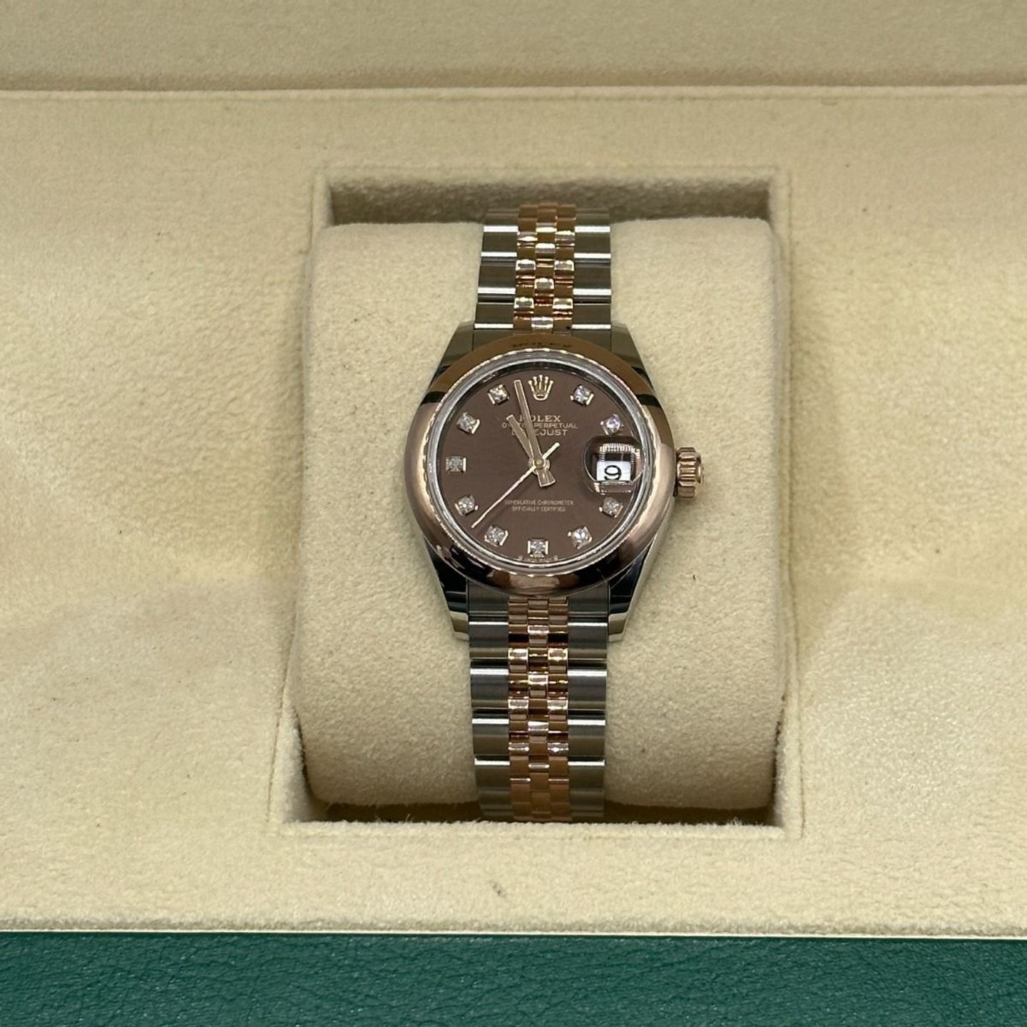 Rolex Lady-Datejust 279161 (2024) - Bruin wijzerplaat 28mm Staal (5/8)