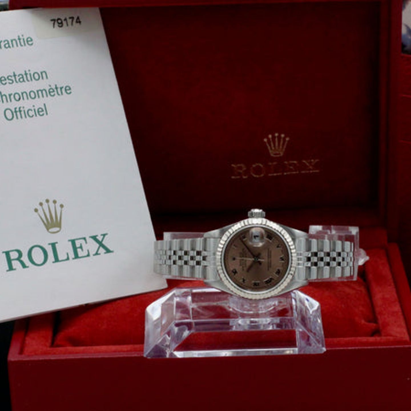 Rolex Lady-Datejust 79174 (2004) - Roze wijzerplaat 26mm Staal (3/7)