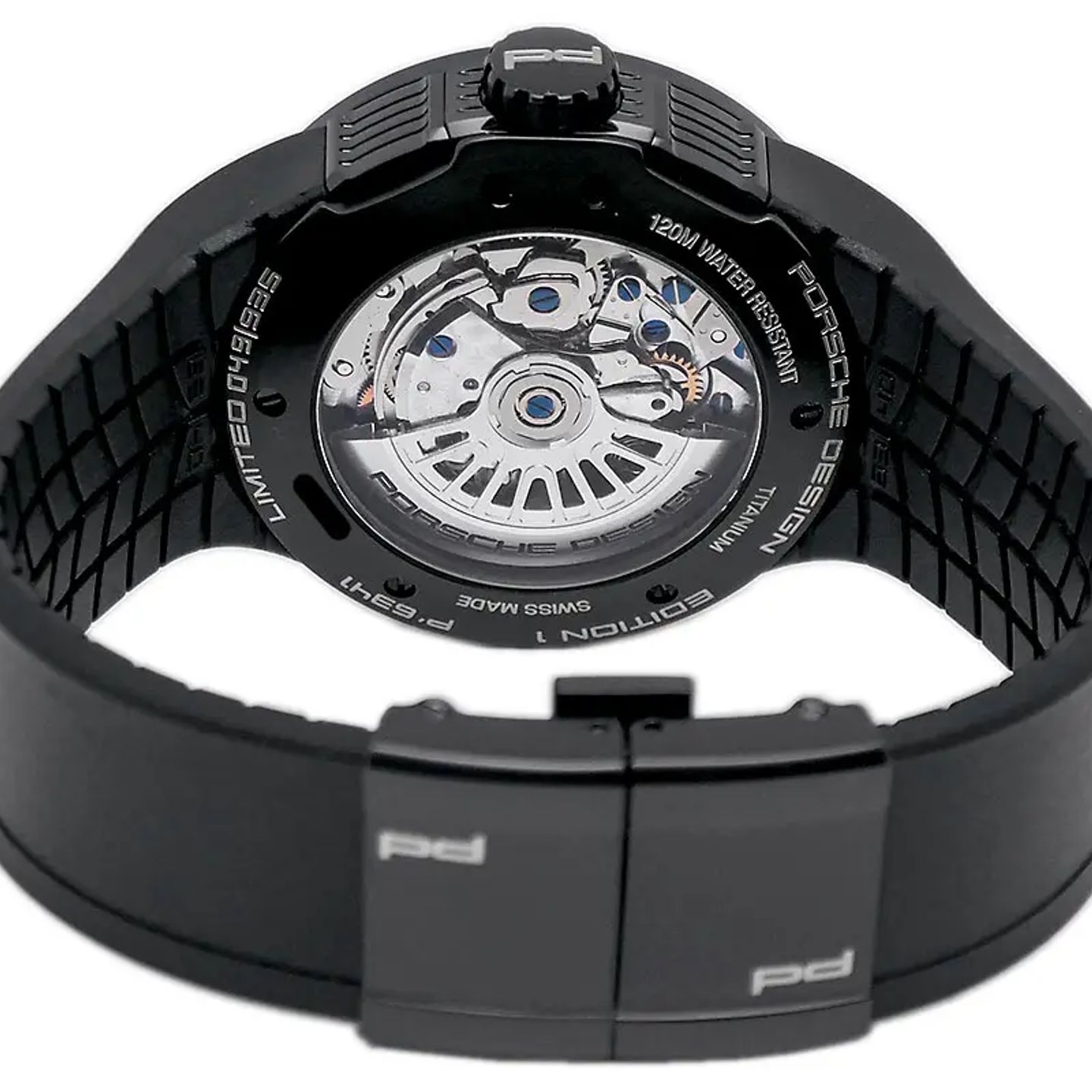 Porsche Design Flat Six P6341.13.44.1169 (2008) - Zwart wijzerplaat 45mm Titanium (5/6)