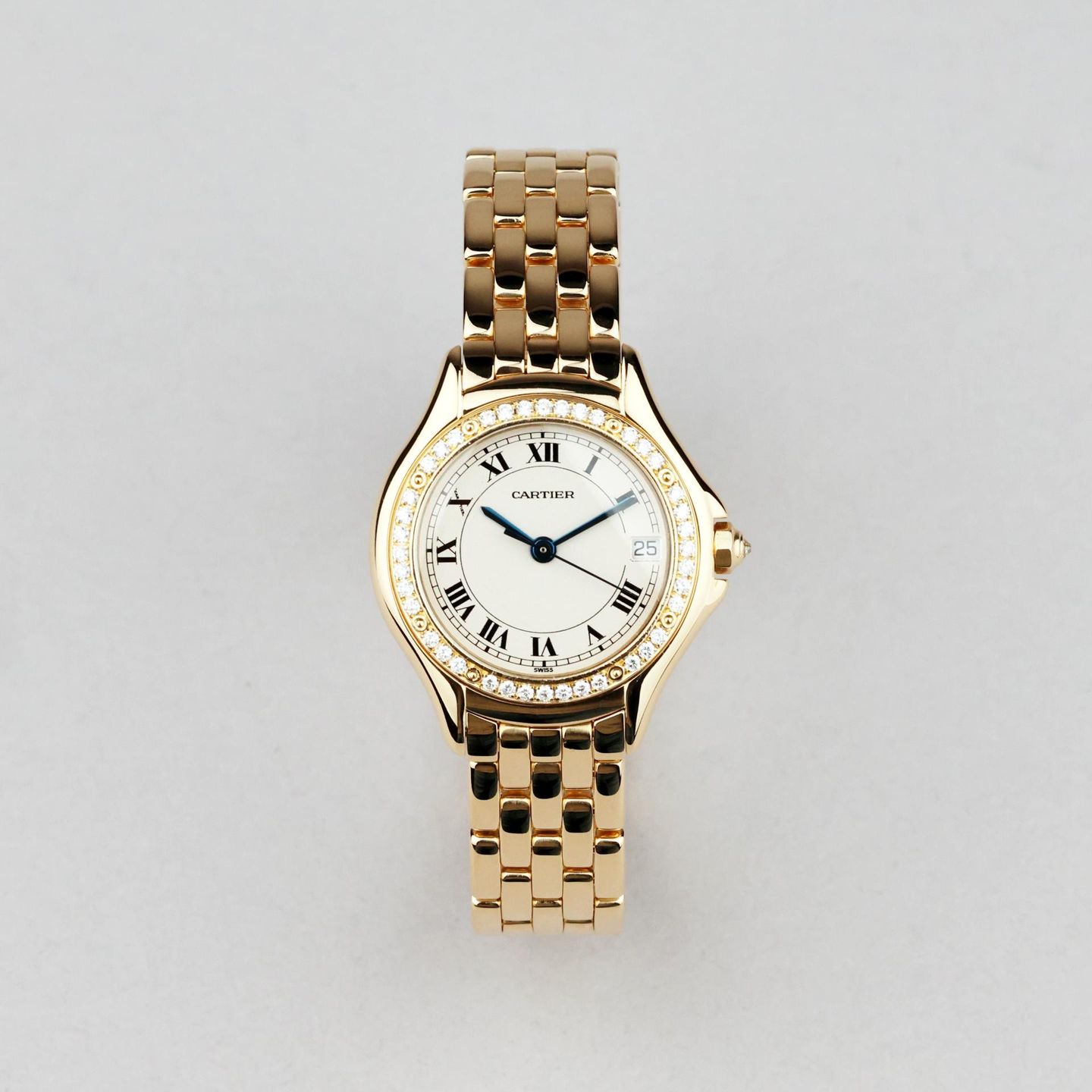 Cartier Unknown 8879 (Unknown (random serial)) - Blue dial 33 mm Yellow Gold case (1/8)