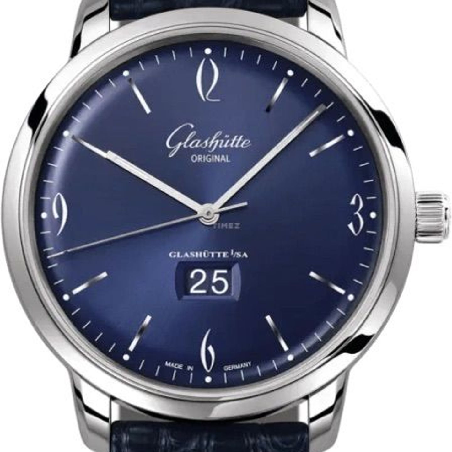 Glashütte Original Sixties Panorama Date 2-39-47-06-02-04 (2024) - Blauw wijzerplaat 42mm Staal (1/8)