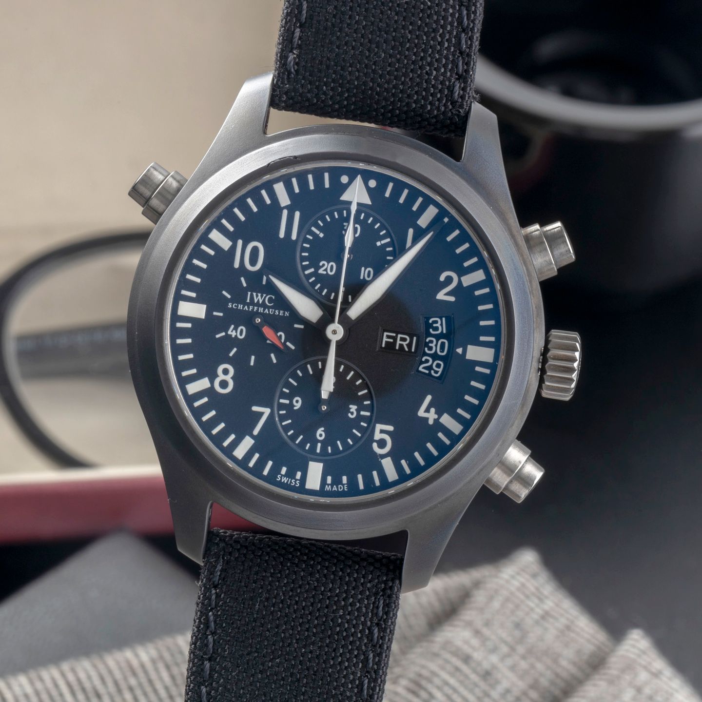 IWC Pilot Double Chronograph IW378601 (Unknown (random serial)) - Black dial 44 mm Ceramic case (3/8)