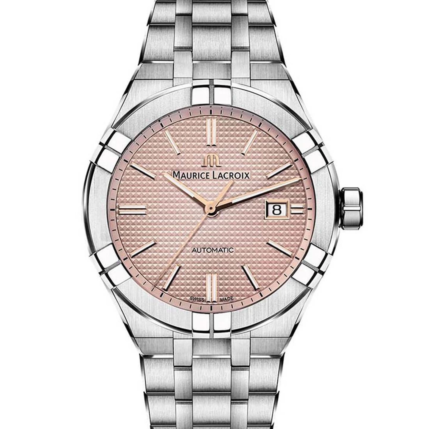 Maurice Lacroix Aikon AI6008-SS002-730-1 (2024) - Pink dial 42 mm Steel case (2/3)