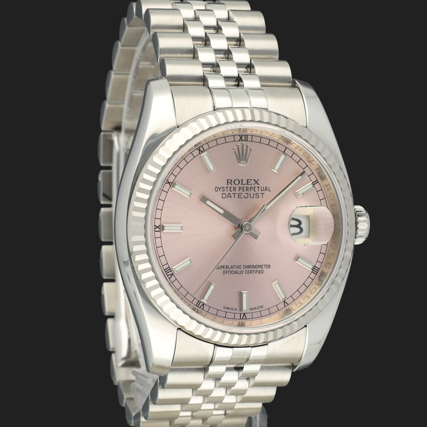 Rolex Datejust 36 116234 (2010) - Pink dial 36 mm Steel case (4/8)