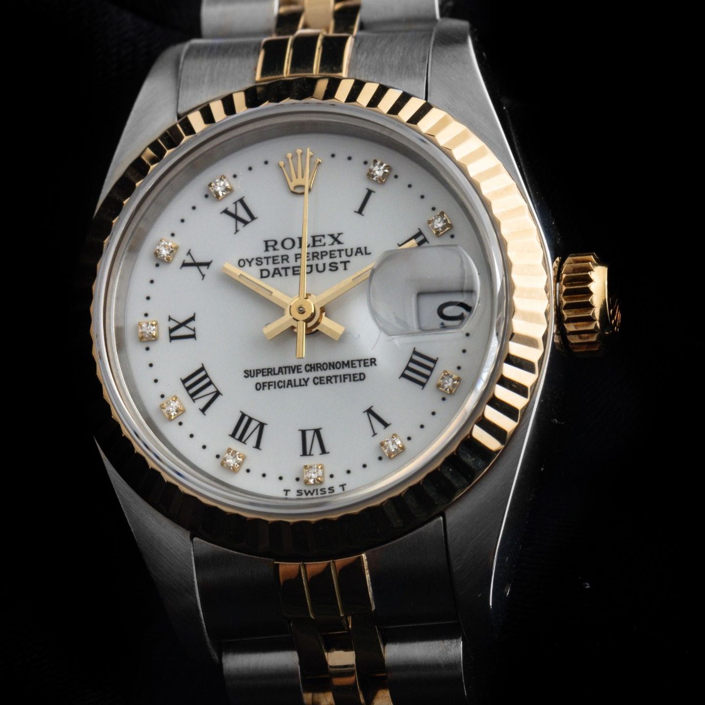 Rolex Lady-Datejust 69173 (1987) - White dial 26 mm Gold/Steel case (3/8)