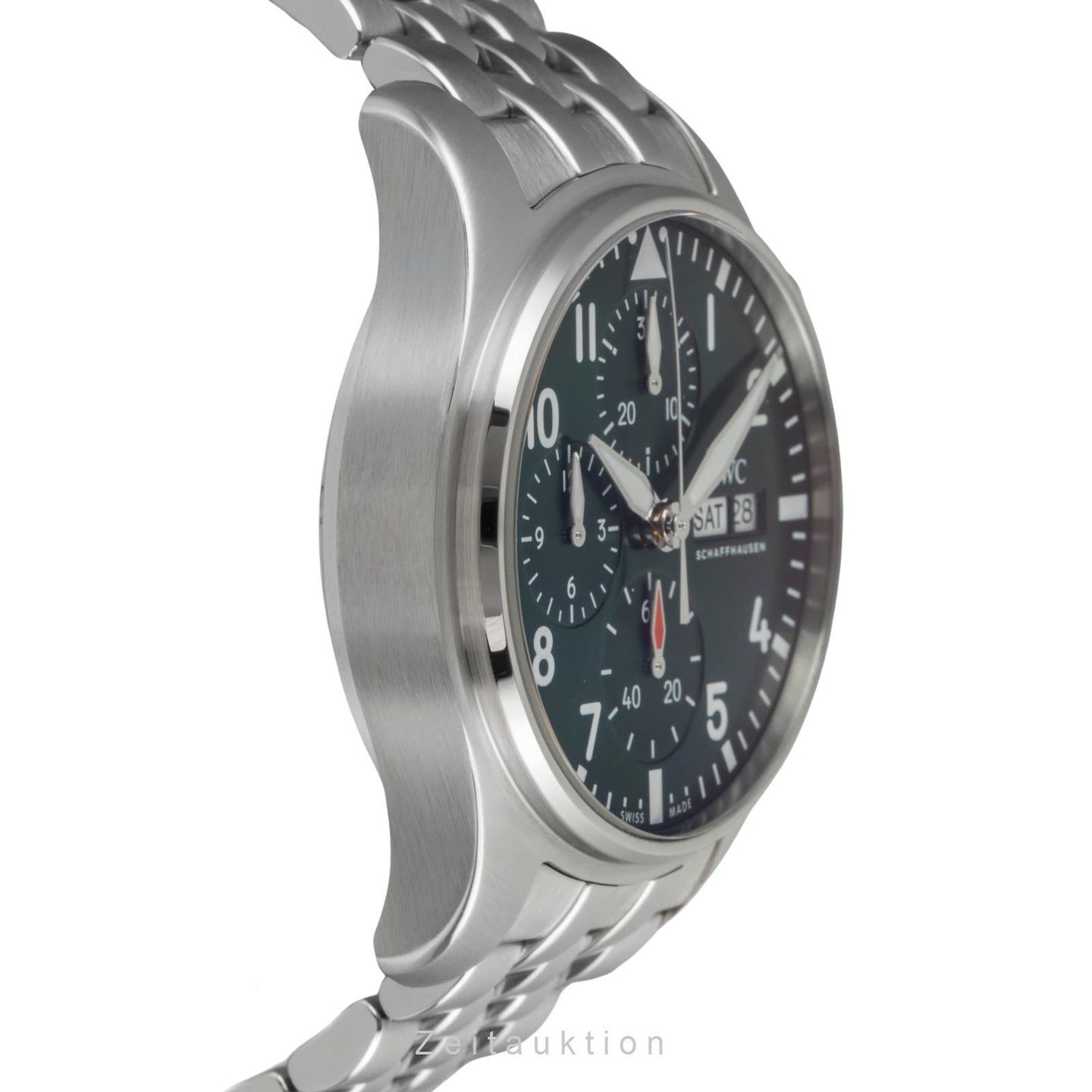 IWC Pilot Chronograph IW388103 (Unknown (random serial)) - Green dial 41 mm Steel case (6/8)