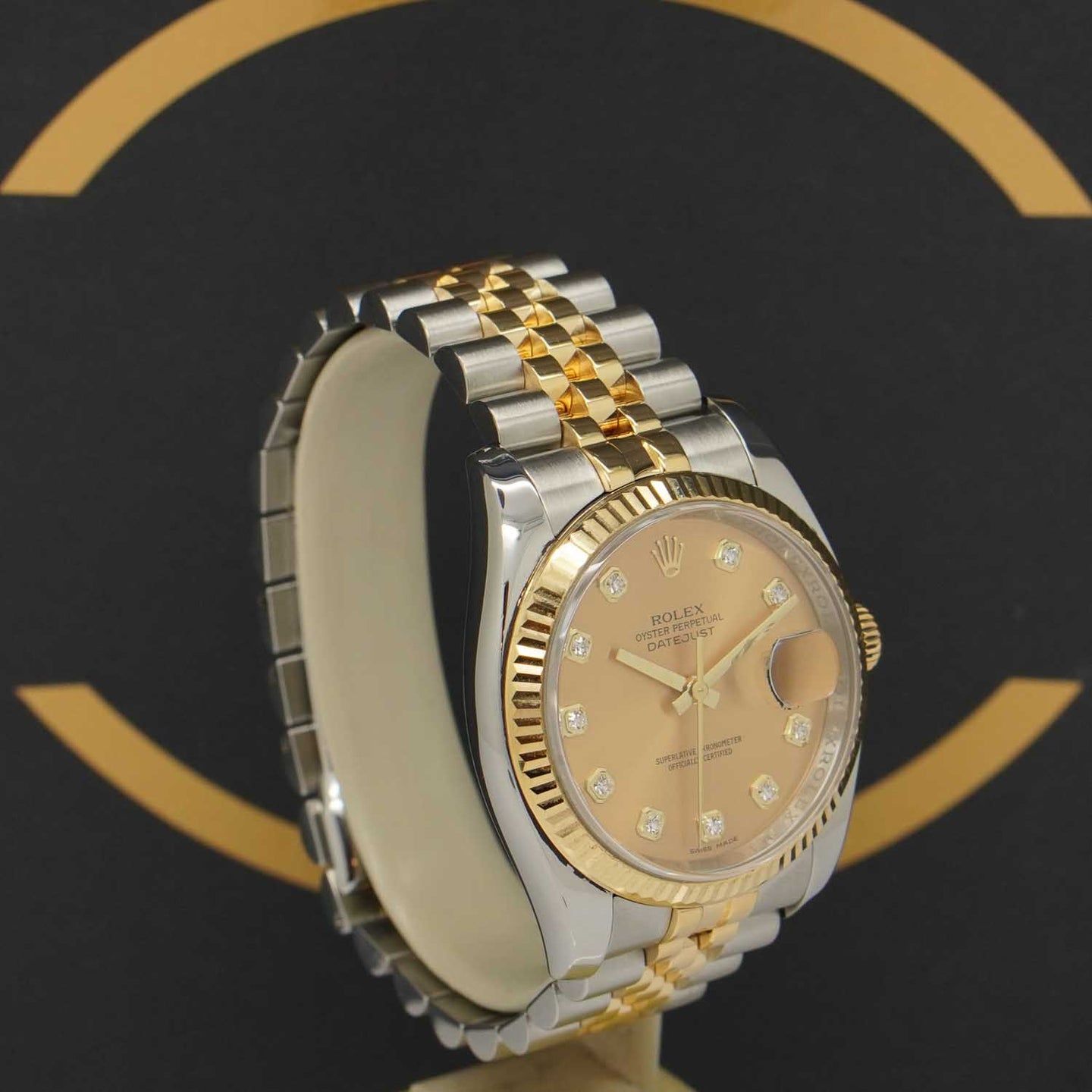 Rolex Datejust 36 116233 (2008) - Gold dial 36 mm Gold/Steel case (3/7)