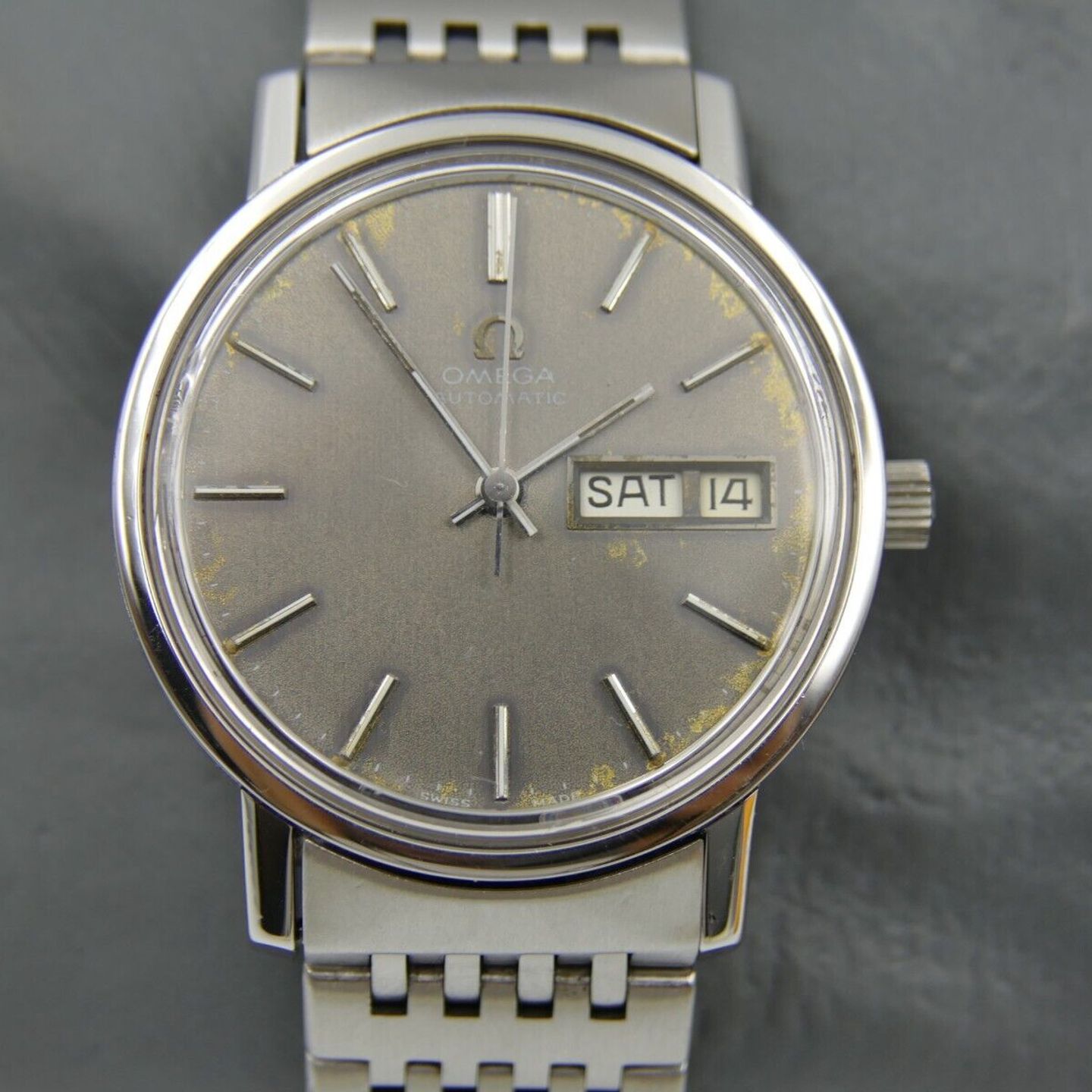 Omega Vintage 1660209 (Onbekend (willekeurig serienummer)) - Grijs wijzerplaat Onbekend Staal (11/16)