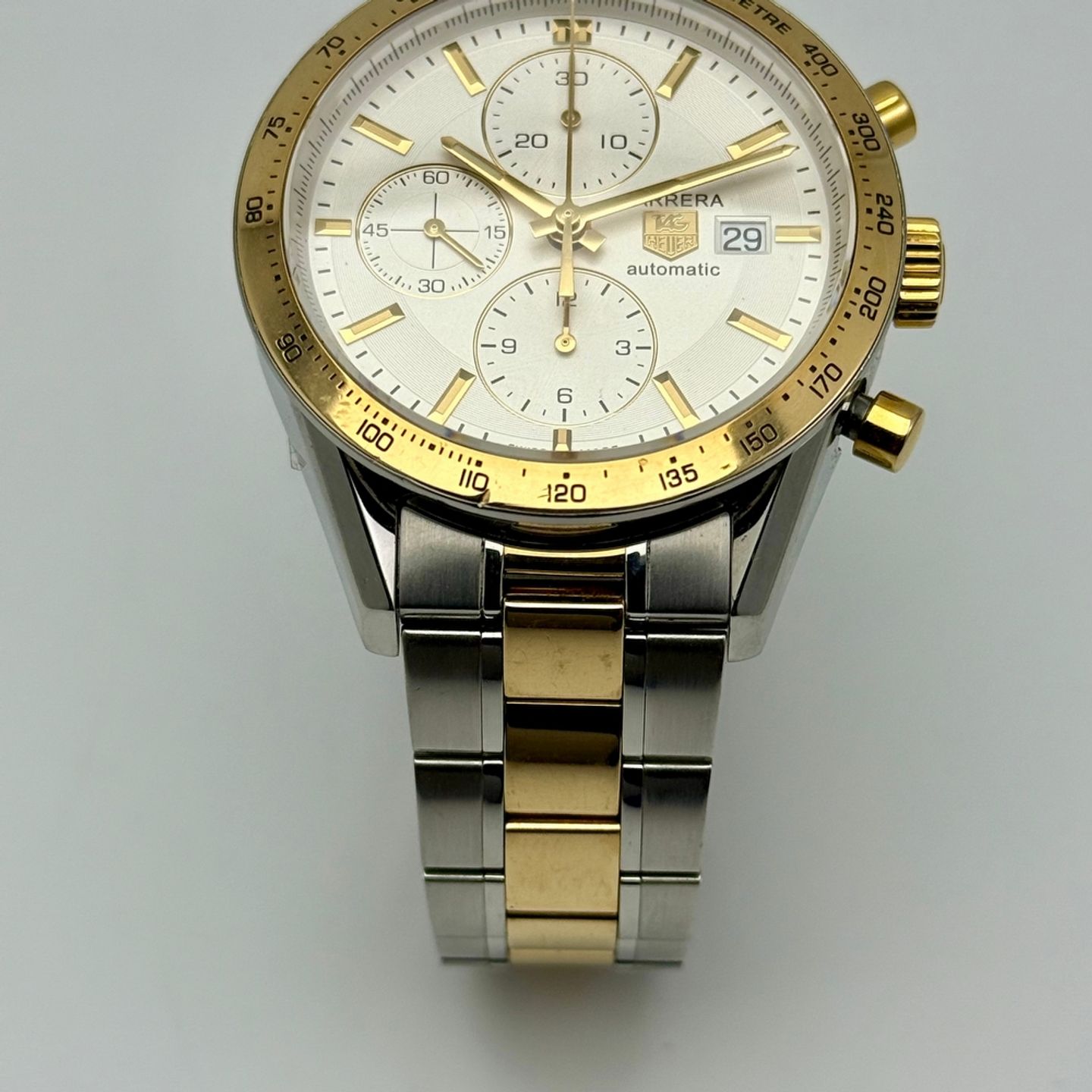 TAG Heuer Carrera Calibre 16 CV2050.BD0789 (Onbekend (willekeurig serienummer)) - Zilver wijzerplaat 41mm Goud/Staal (8/8)